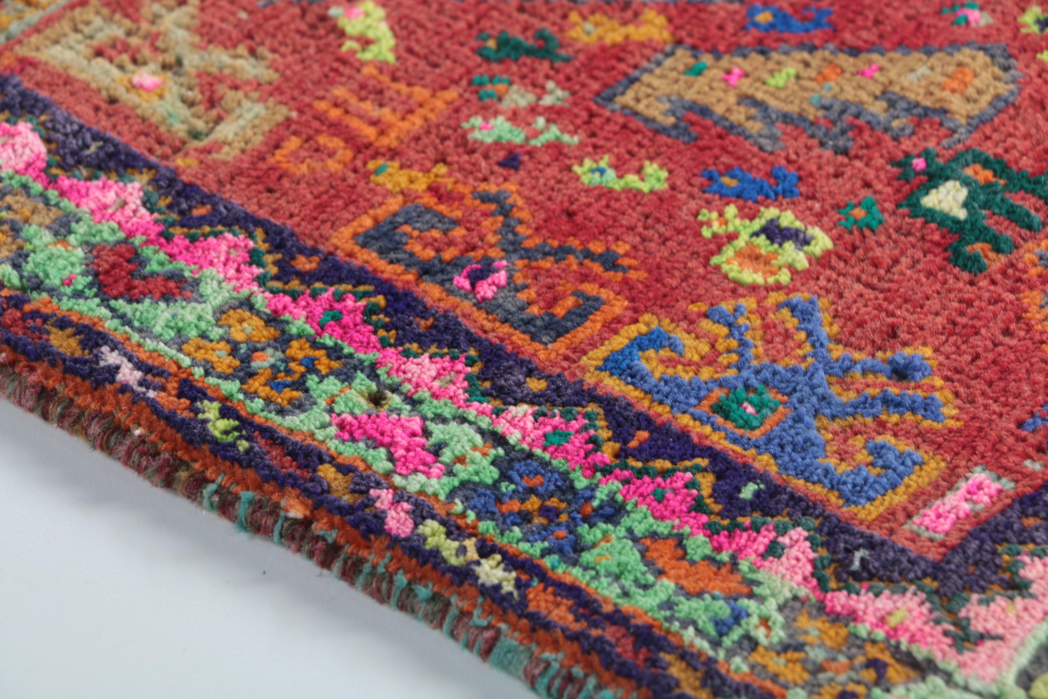 Hand-Knotted Tribal Wool Mat