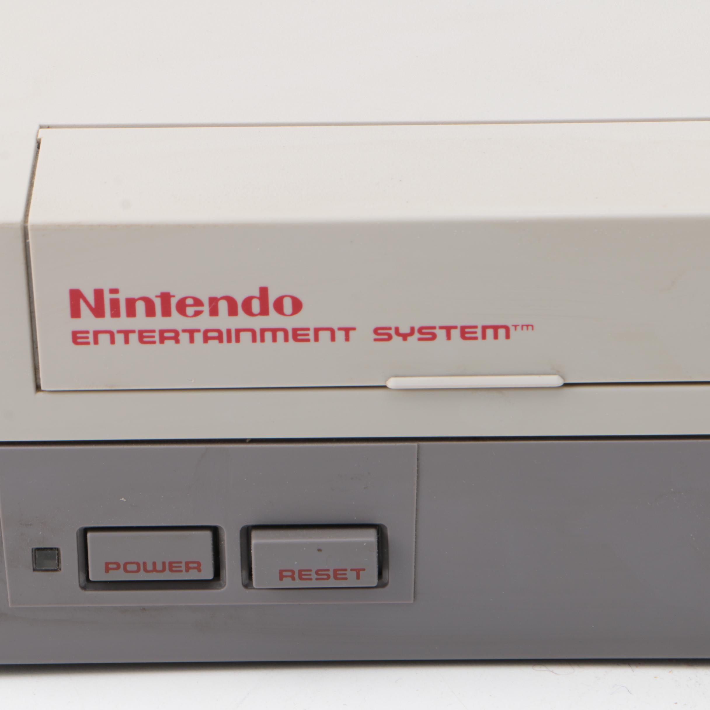 Vintage Nintendo Entertainment System with Games and Accessories