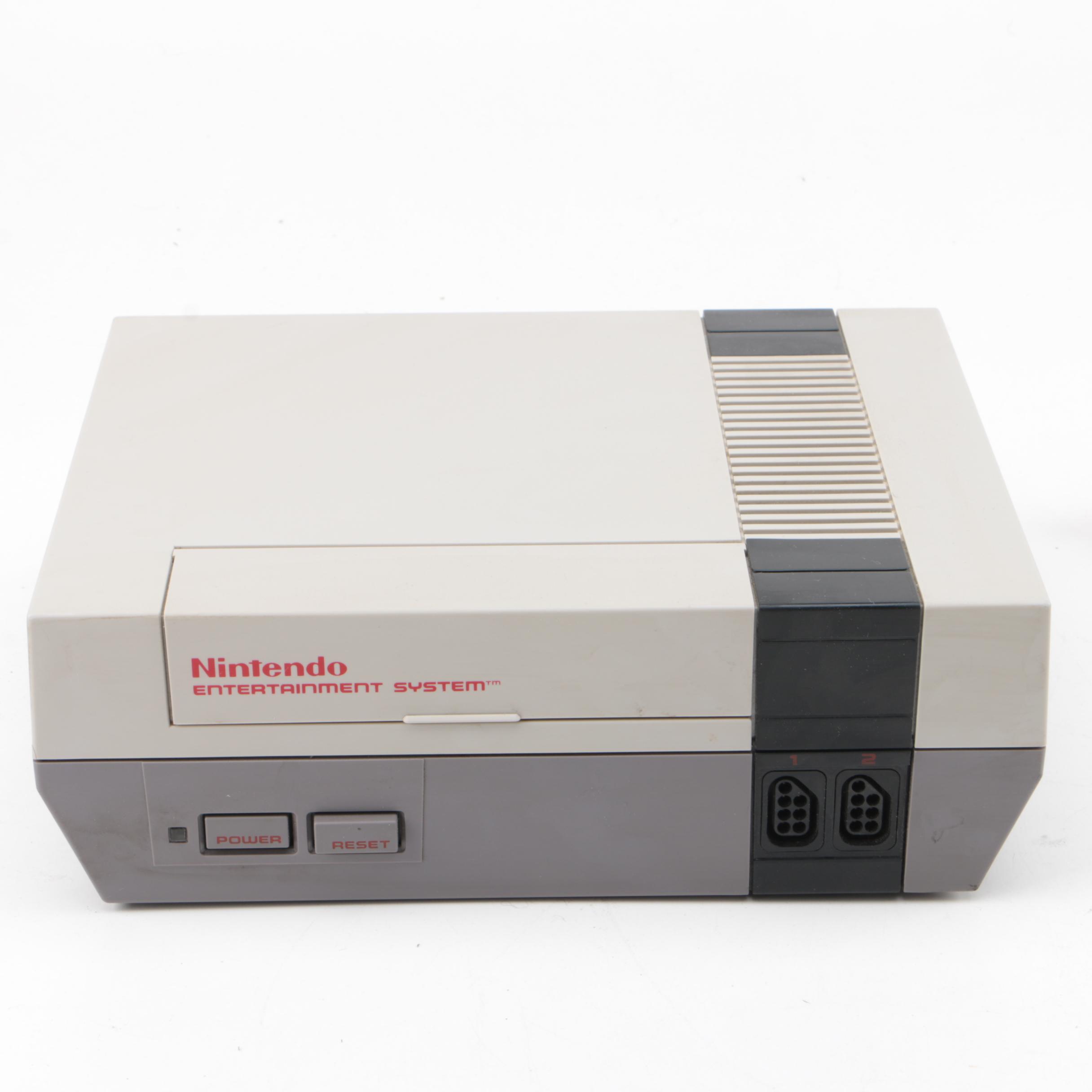 Vintage Nintendo Entertainment System with Games and Accessories