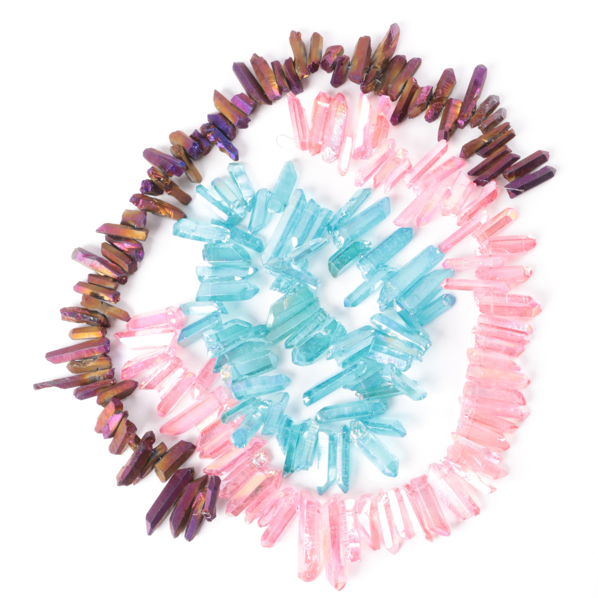 Three Coated Quartz Crystal Strands