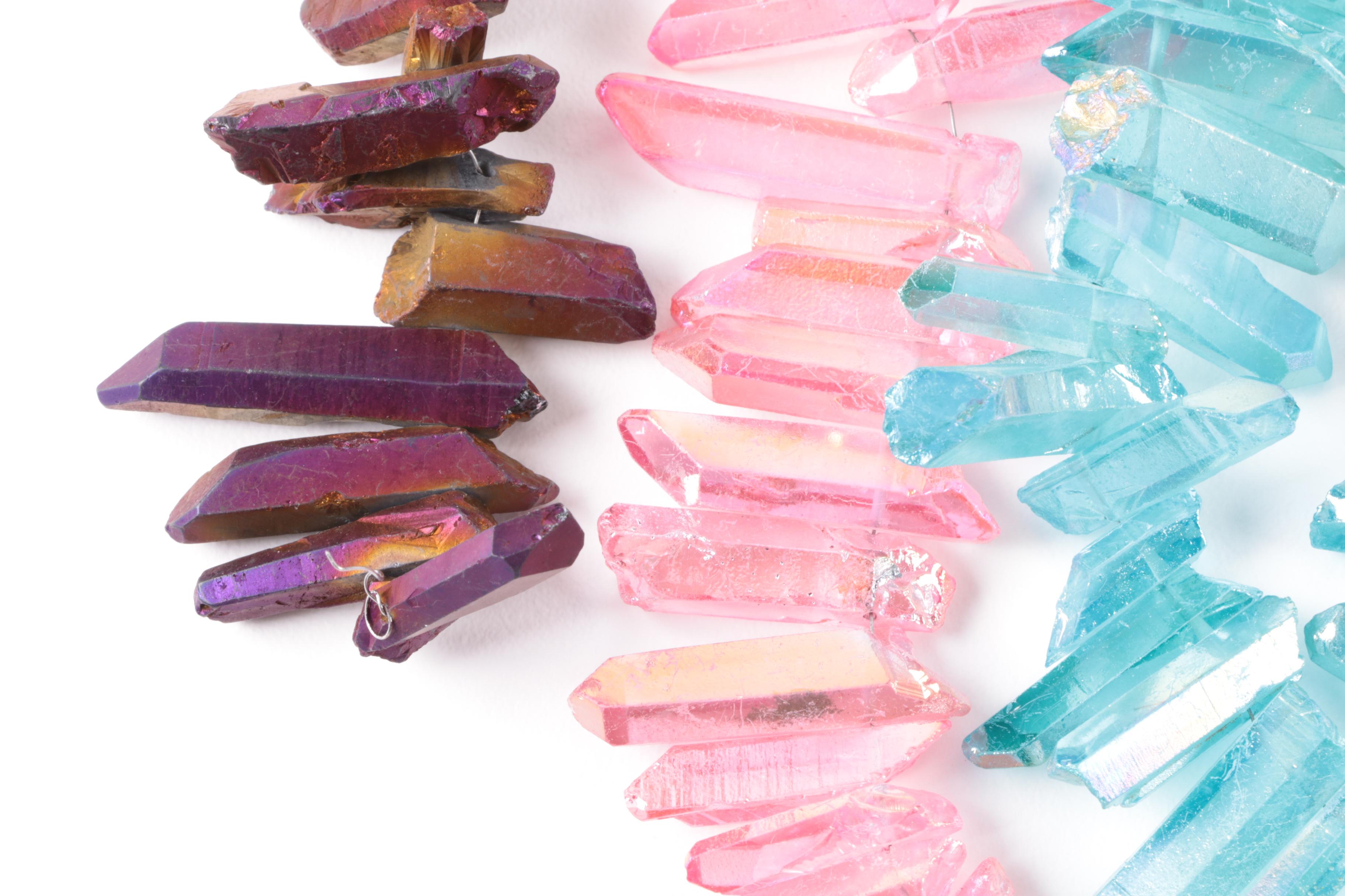 Three Coated Quartz Crystal Strands