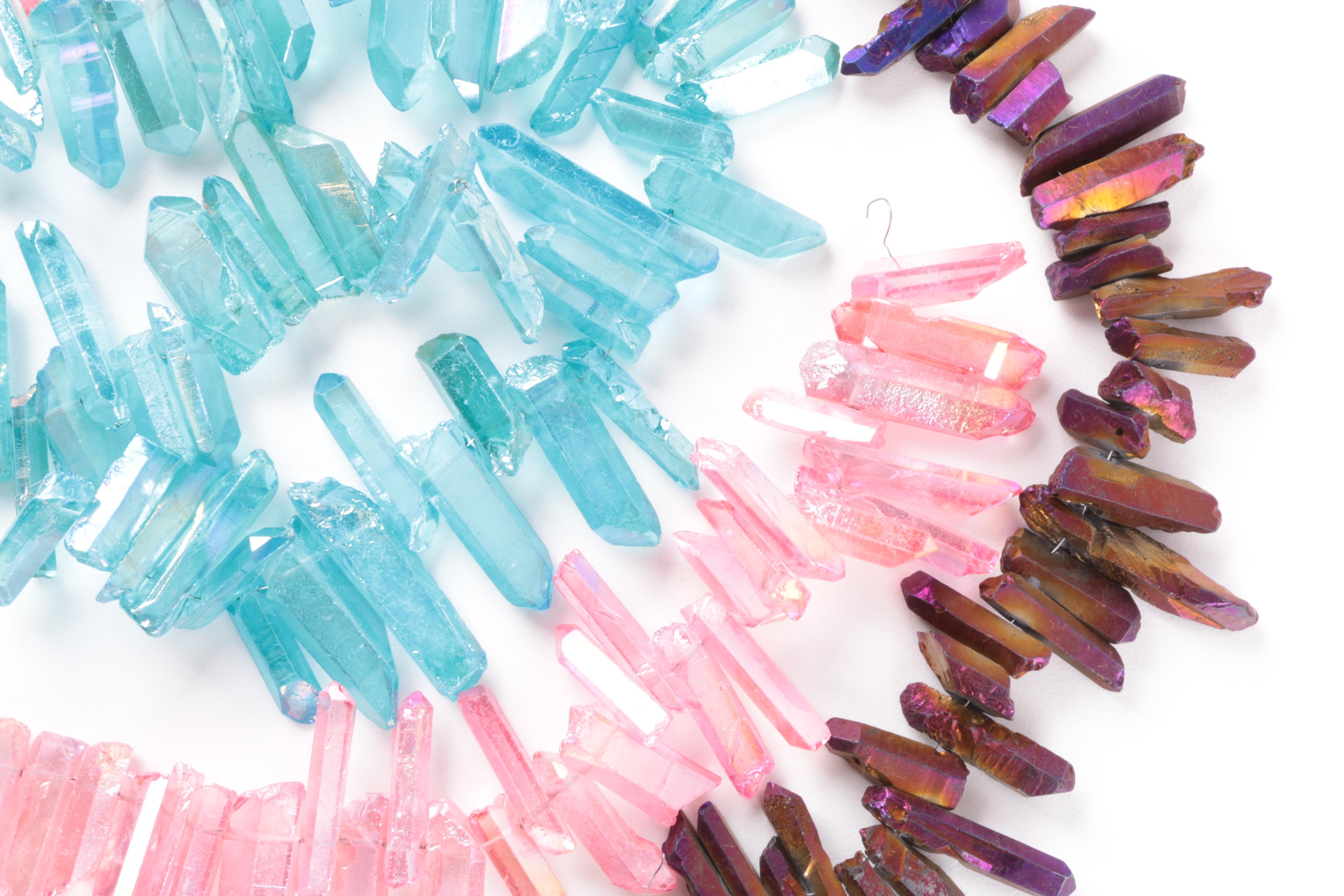 Three Coated Quartz Crystal Strands