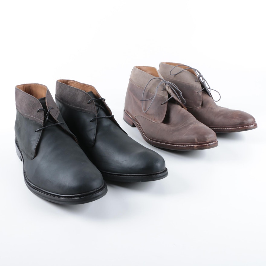 Cole Haan Benton Welt Leather and Suede Chukka Boots