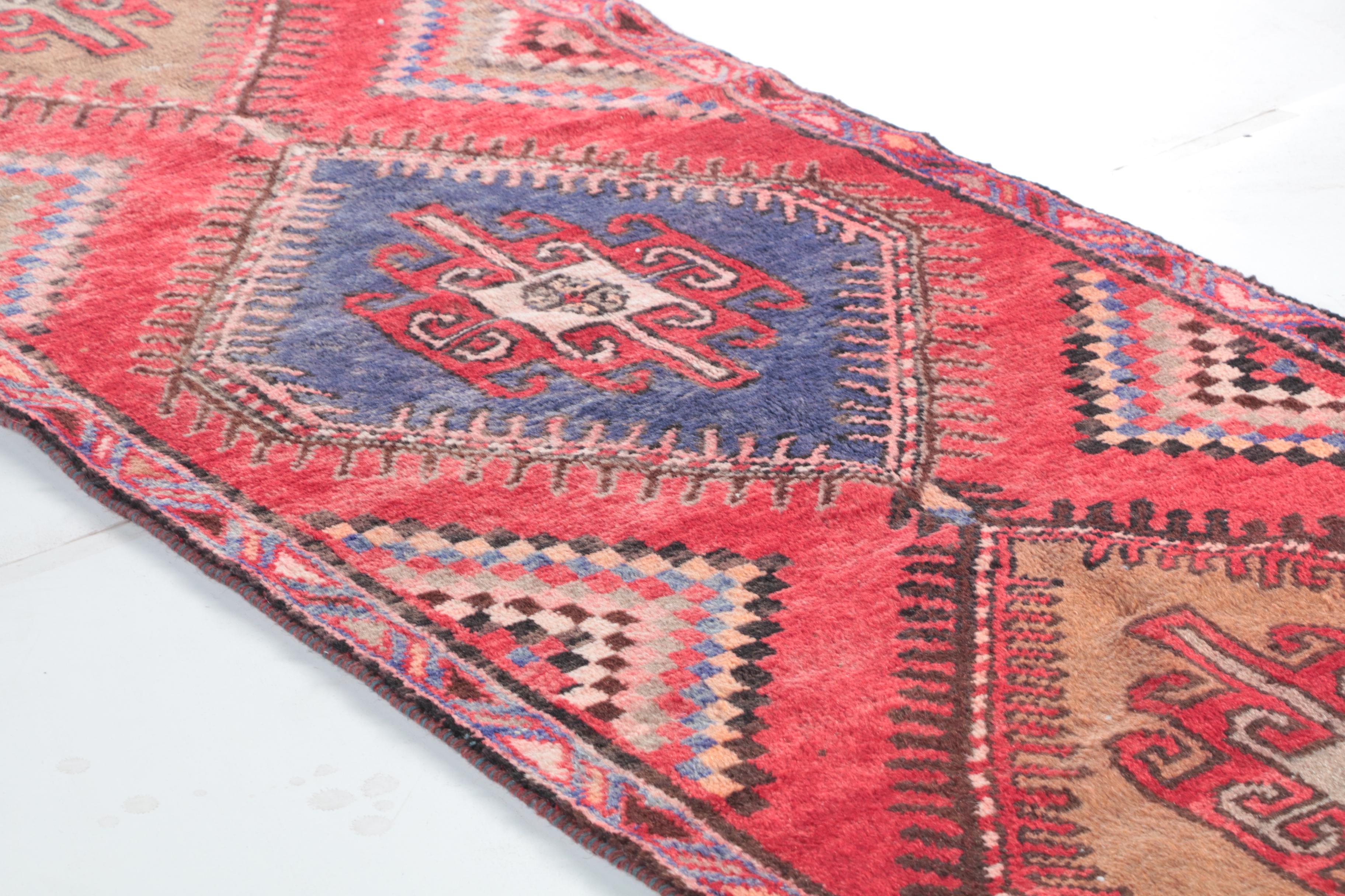 Hand-Knotted Central Asian Carpet Runner