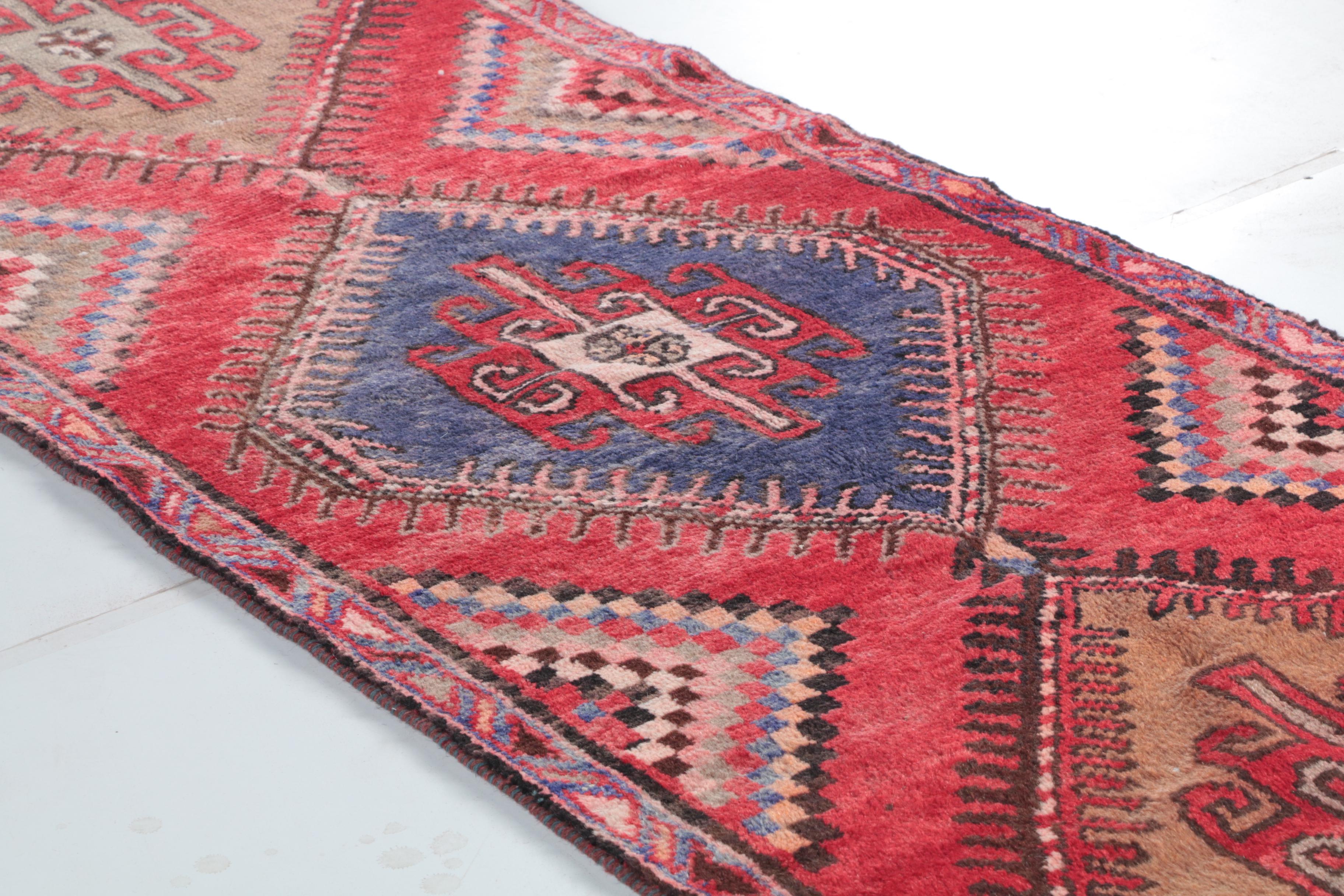 Hand-Knotted Central Asian Carpet Runner