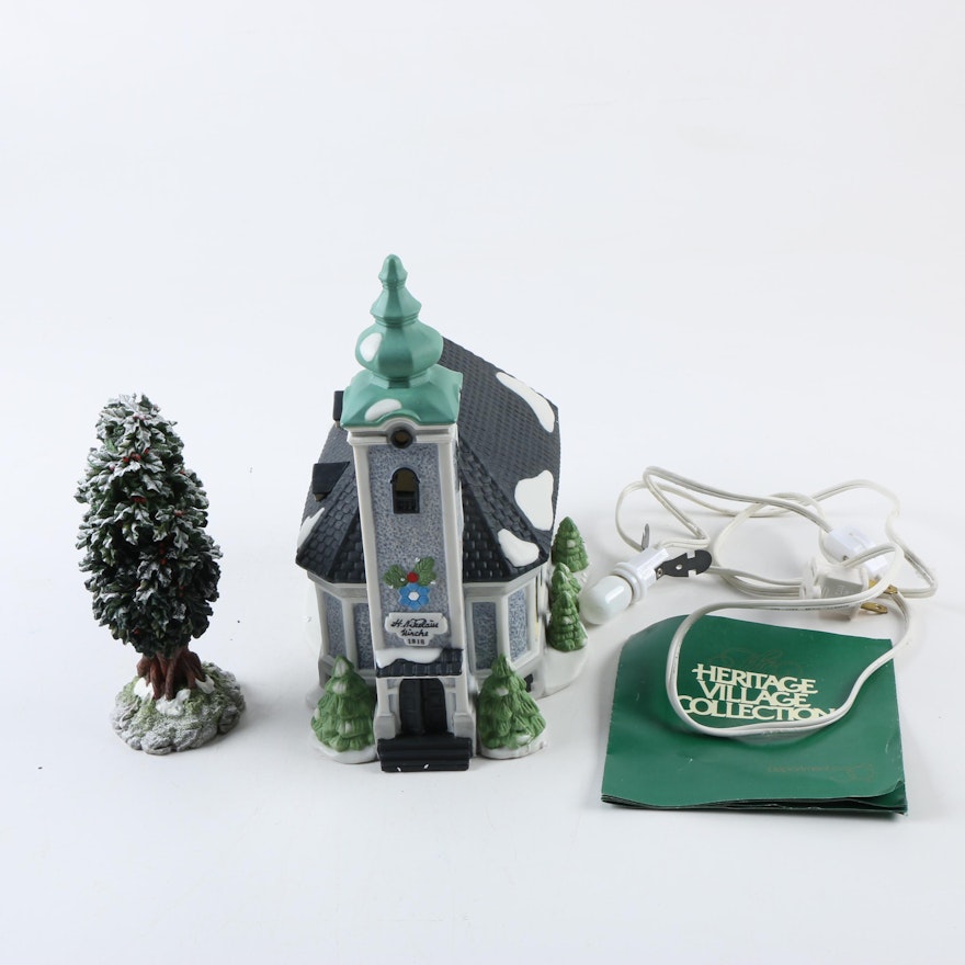 Department 56 Heritage Village Church and Tree