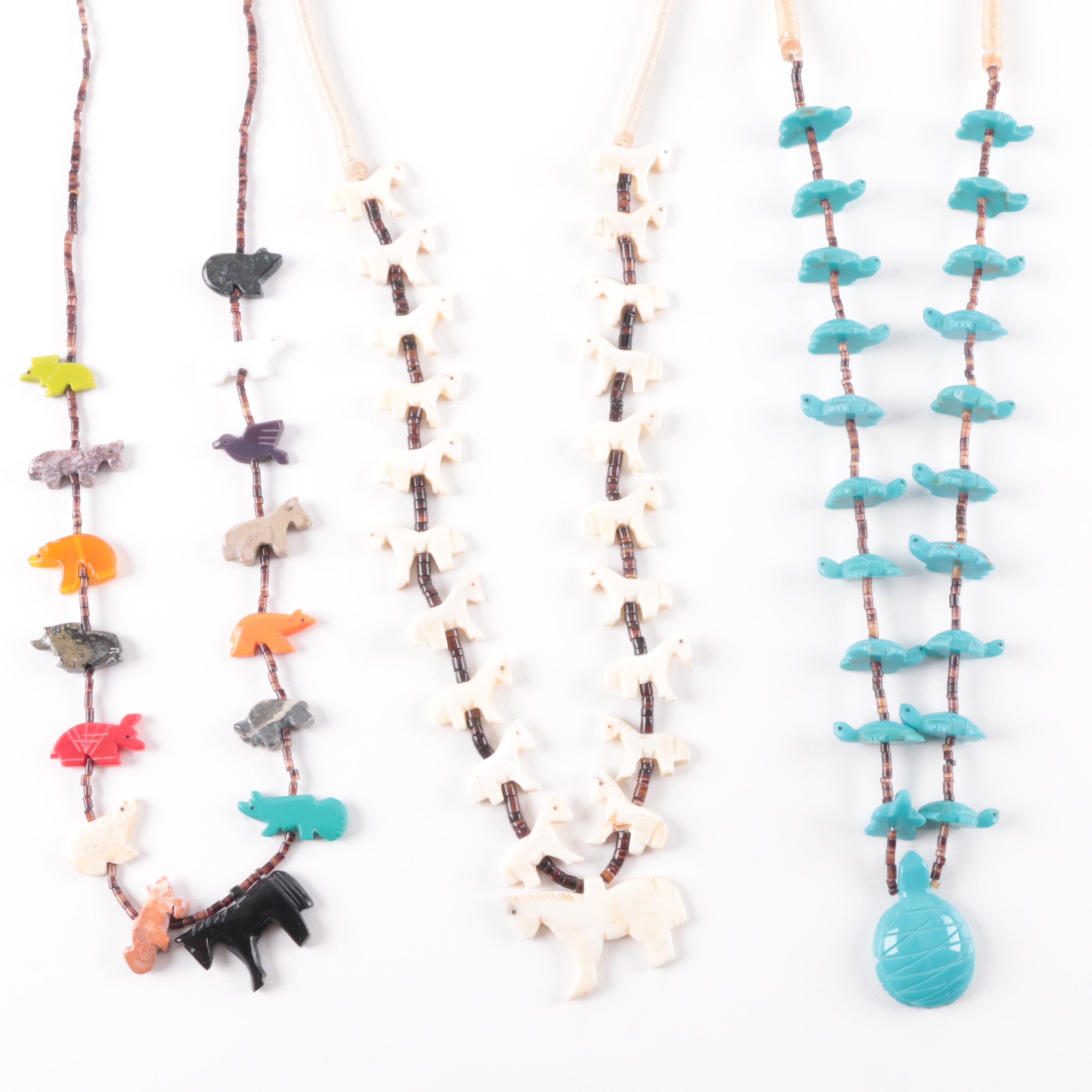 Fetish Necklace Selection Including Sterling Silver Earrings