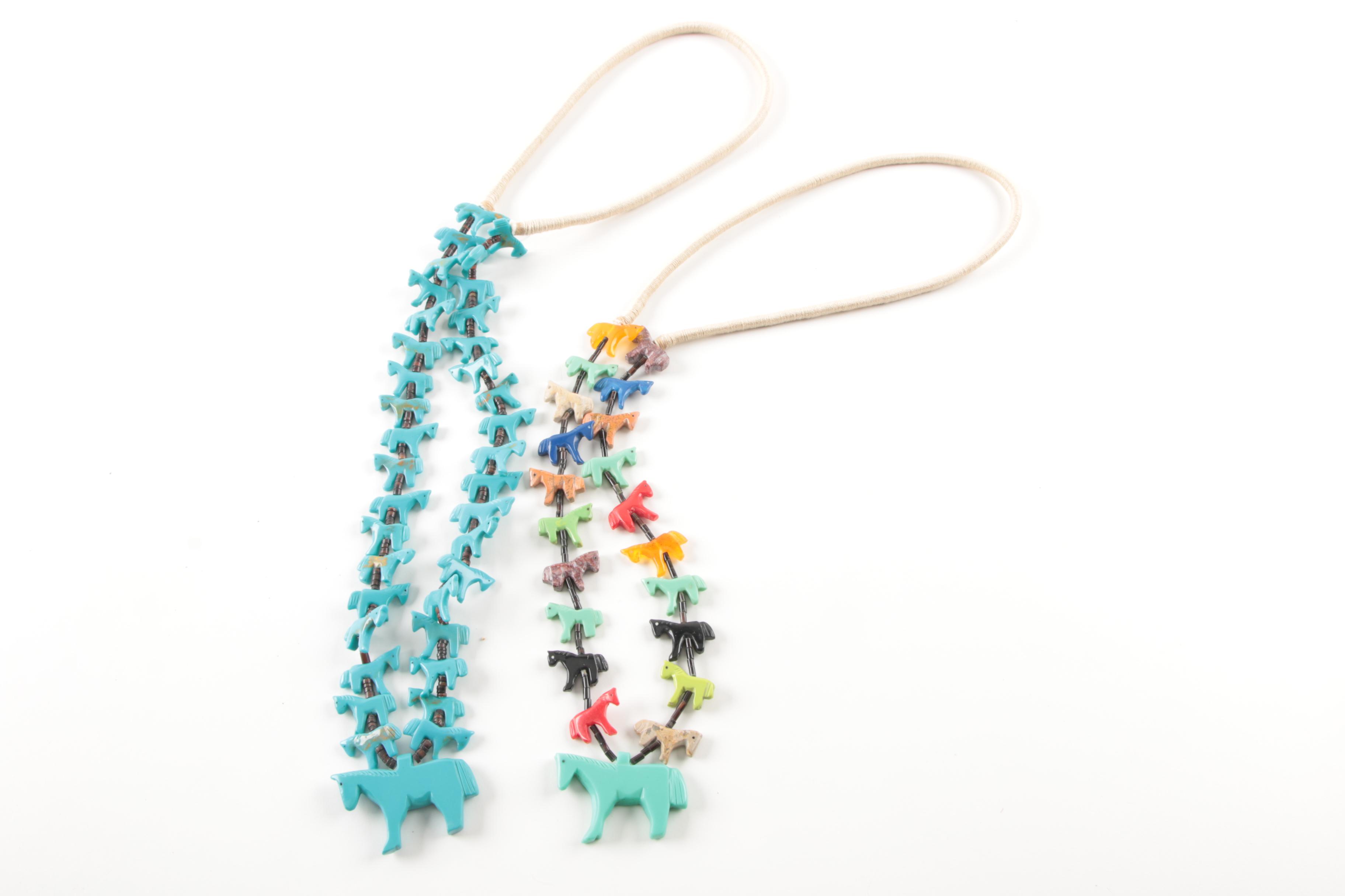 Fetish Necklace Selection Including Sterling Silver Earrings