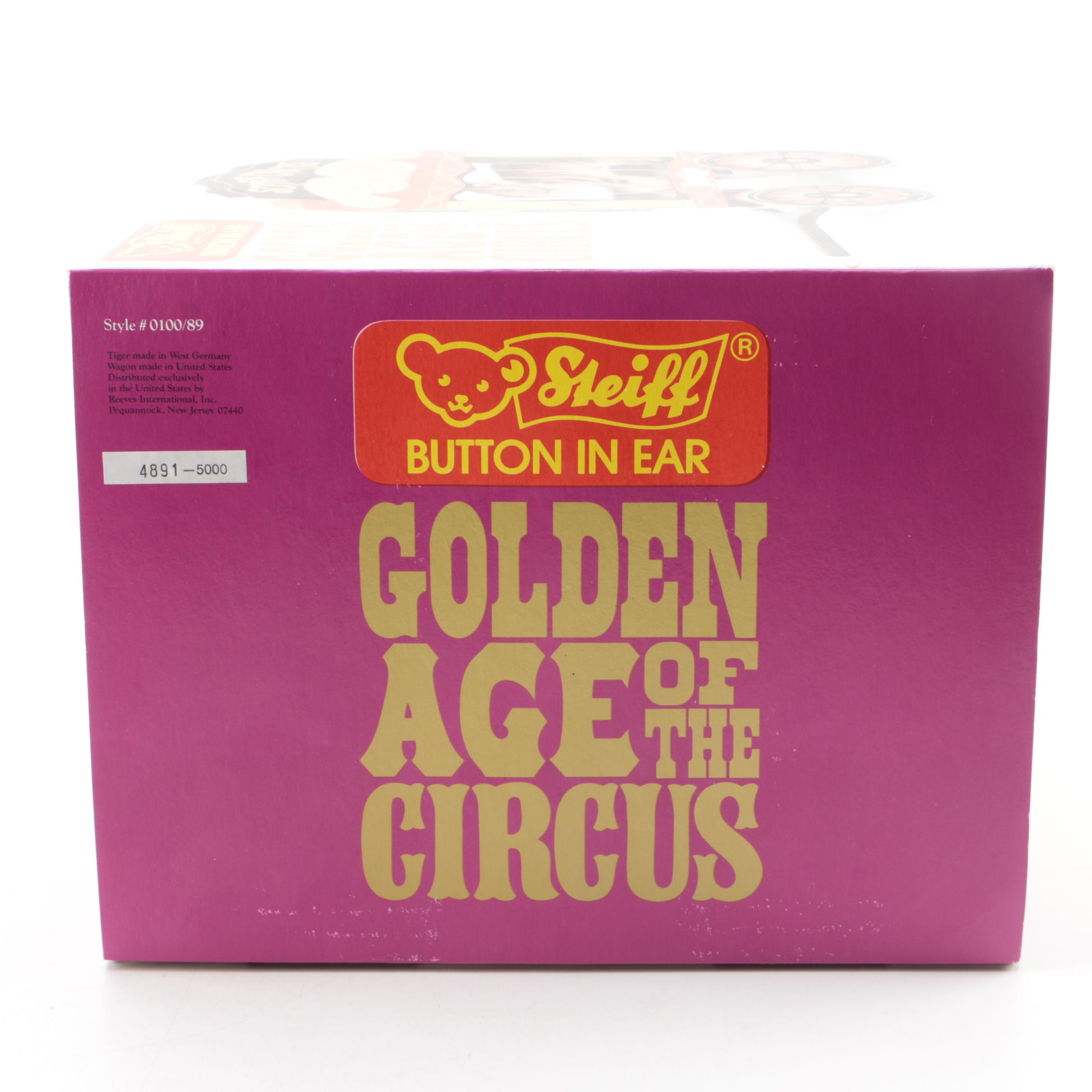 Vintage Steiff "Golden Age of The Circus" Wooden Cage and Tiger