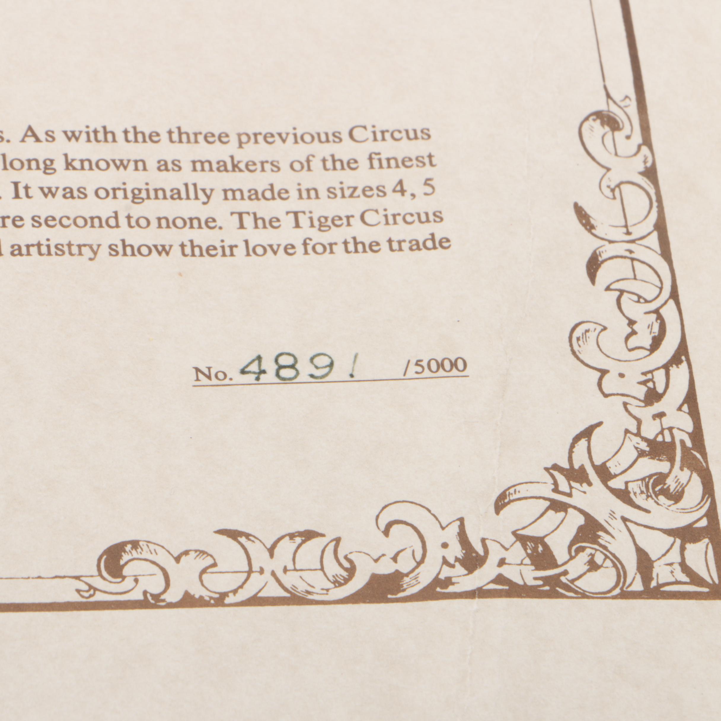 Vintage Steiff "Golden Age of The Circus" Wooden Cage and Tiger