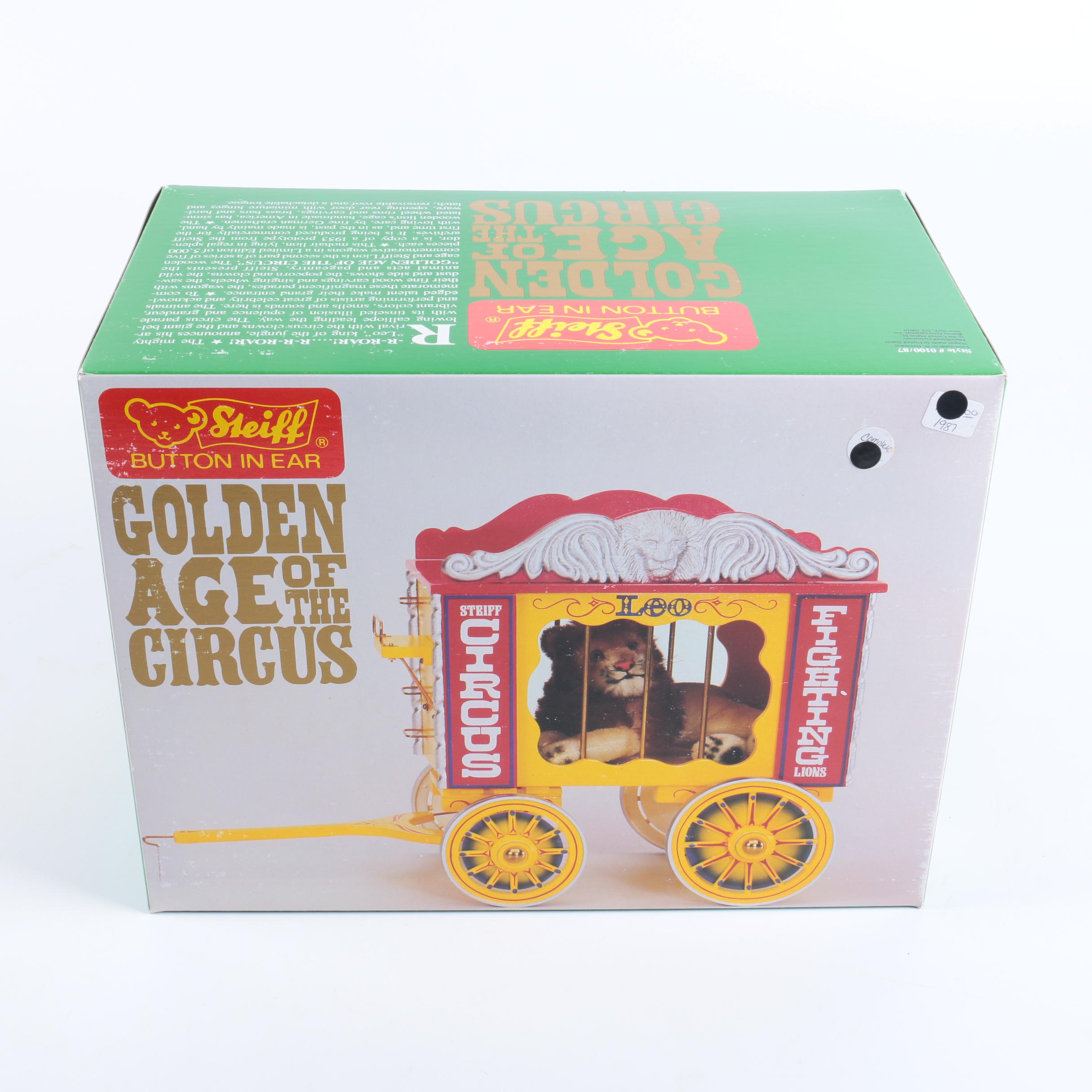Steiff USA Exclusive "Golden Age of the Circus" Plush Lion in Cage Wagon