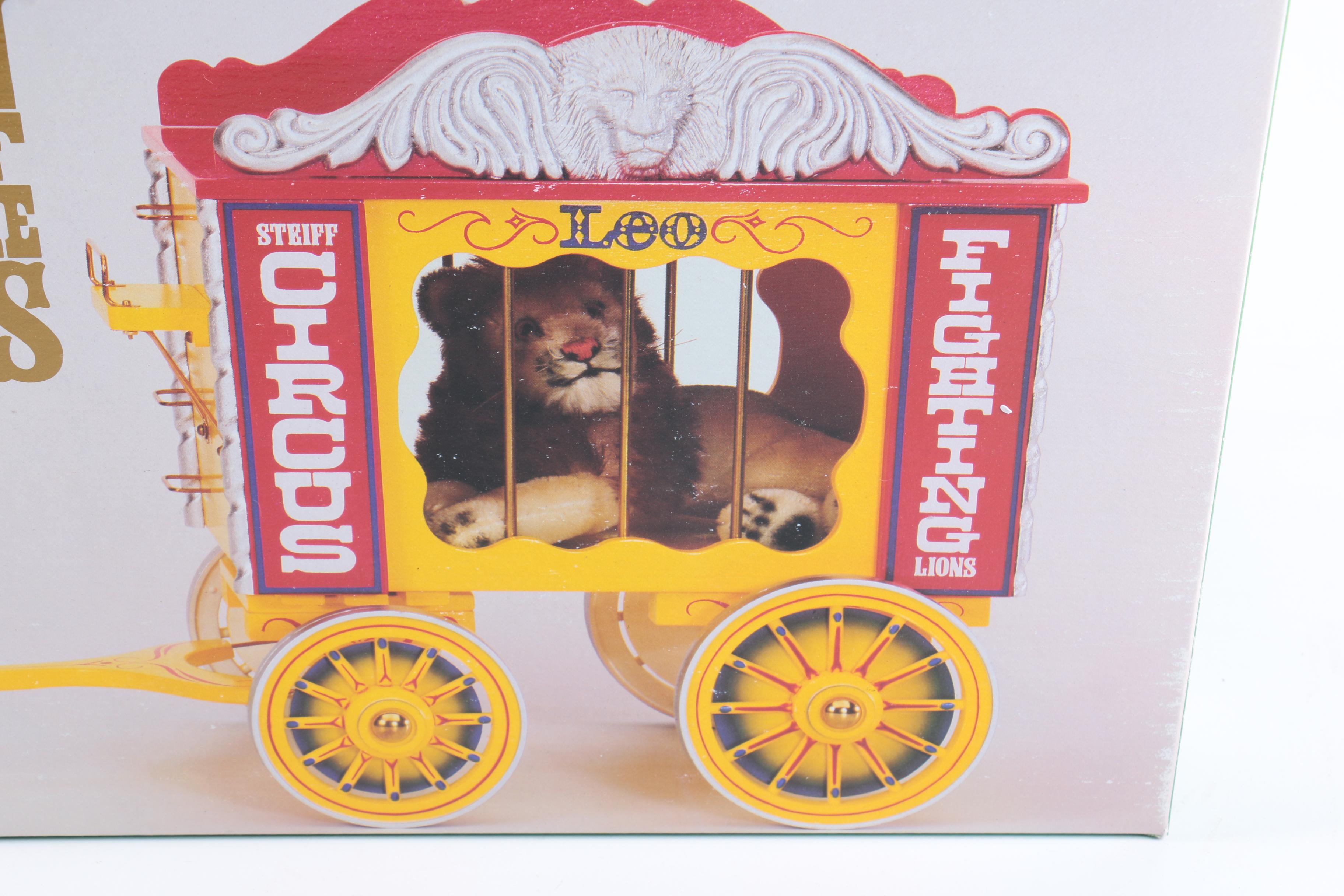Steiff USA Exclusive "Golden Age of the Circus" Plush Lion in Cage Wagon
