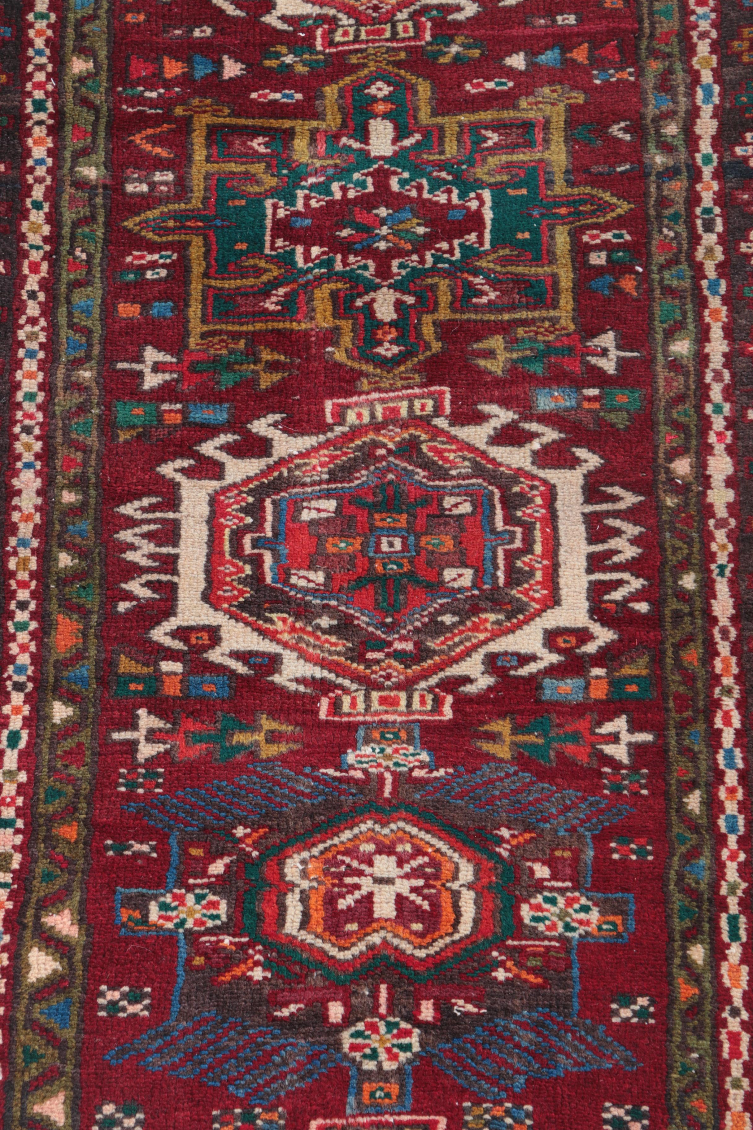 Hand-Knotted Persian Karaja Carpet Runner