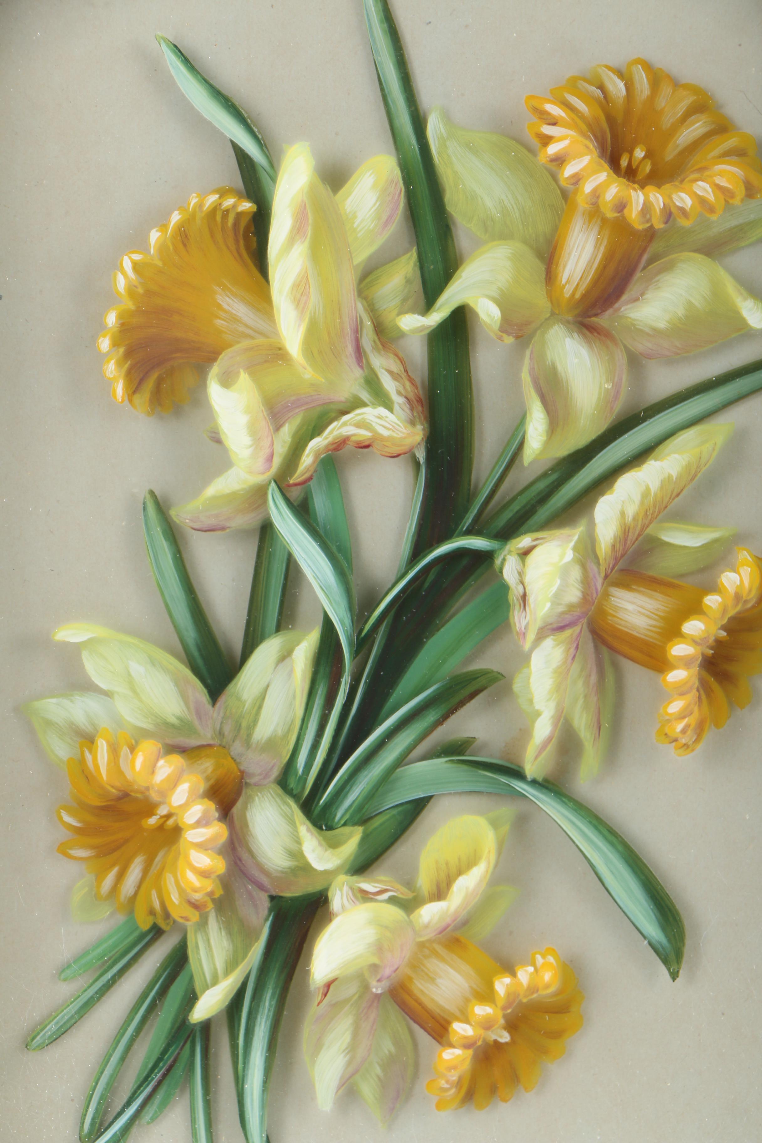 H. Garnier Reverse Painting on Layered Glass