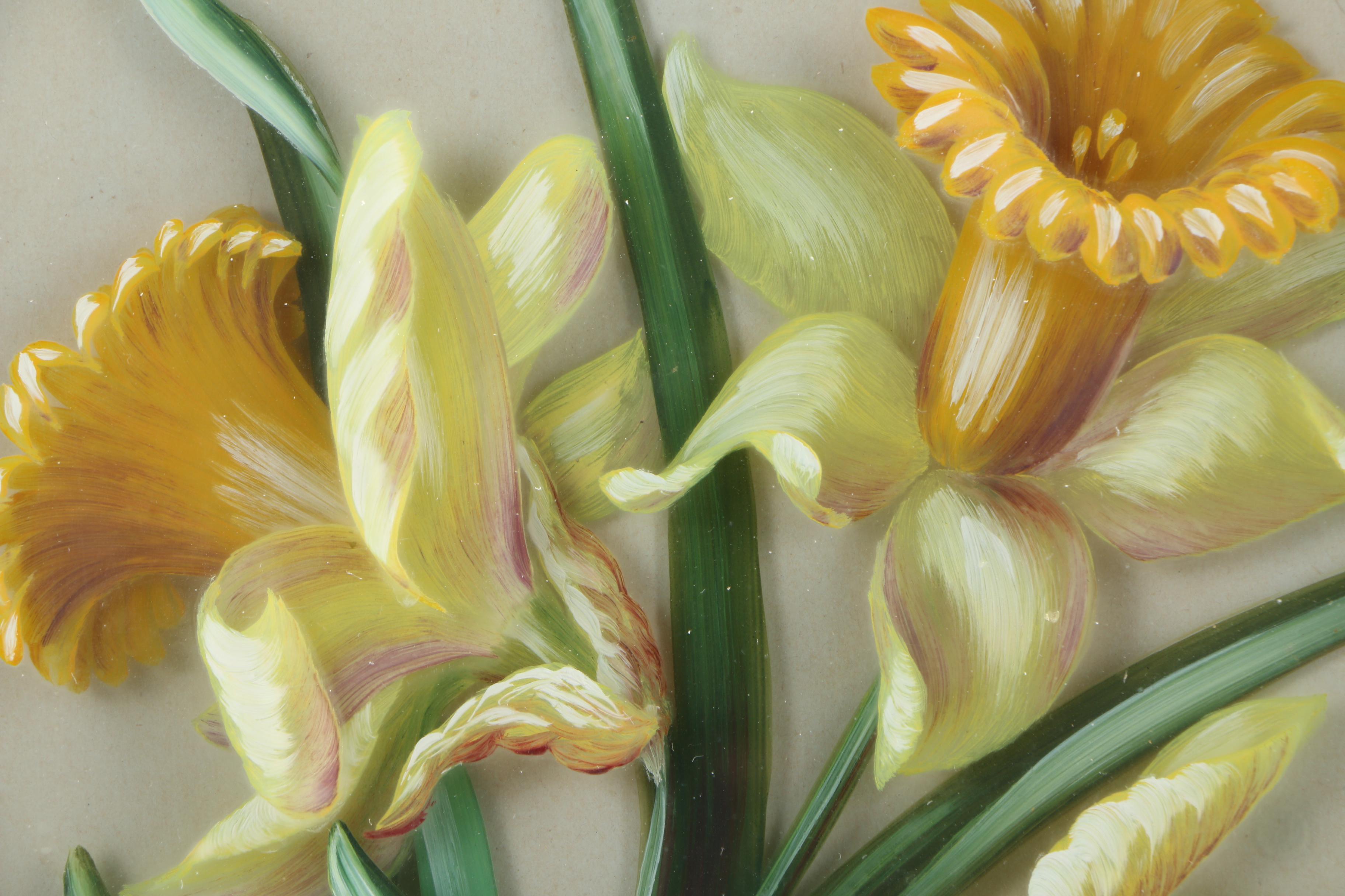 H. Garnier Reverse Painting on Layered Glass