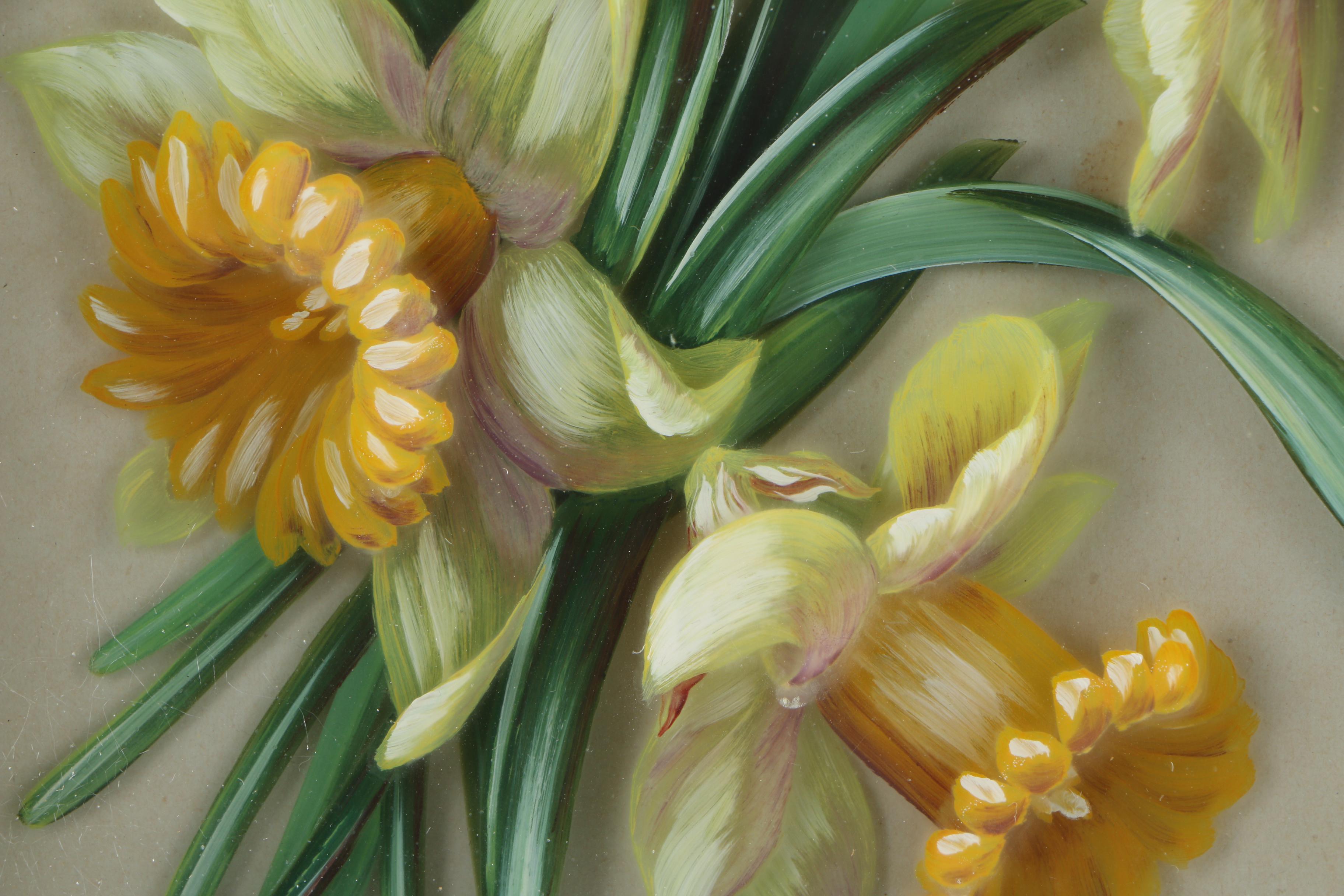 H. Garnier Reverse Painting on Layered Glass