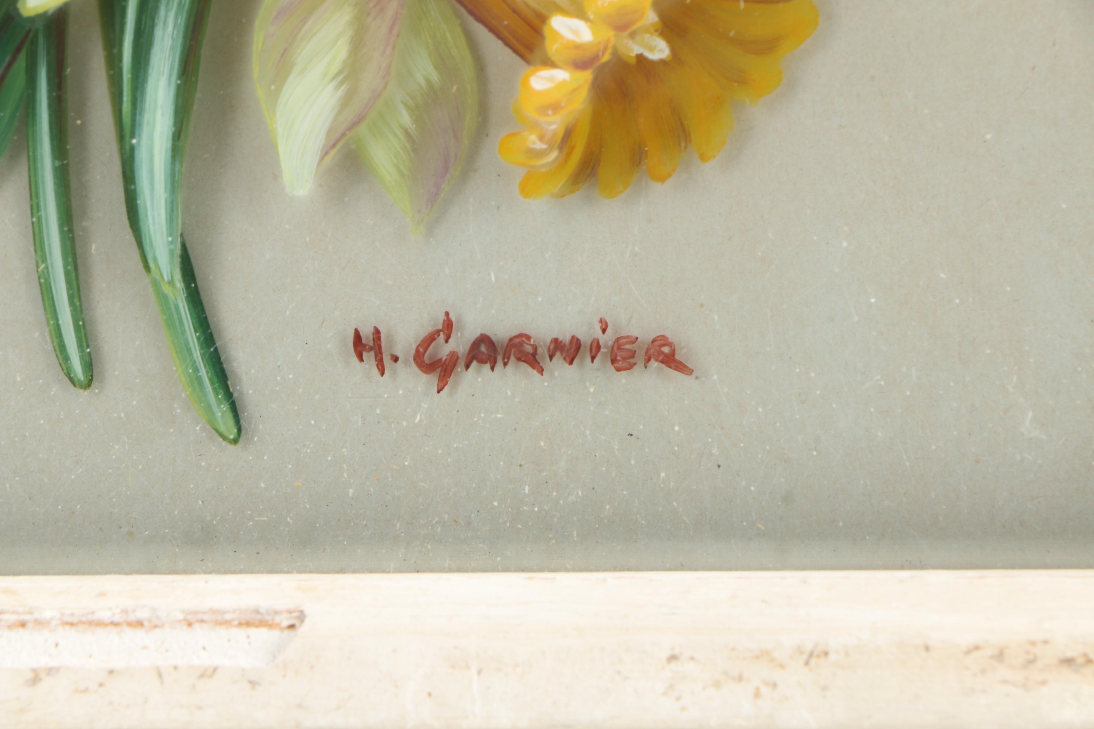 H. Garnier Reverse Painting on Layered Glass