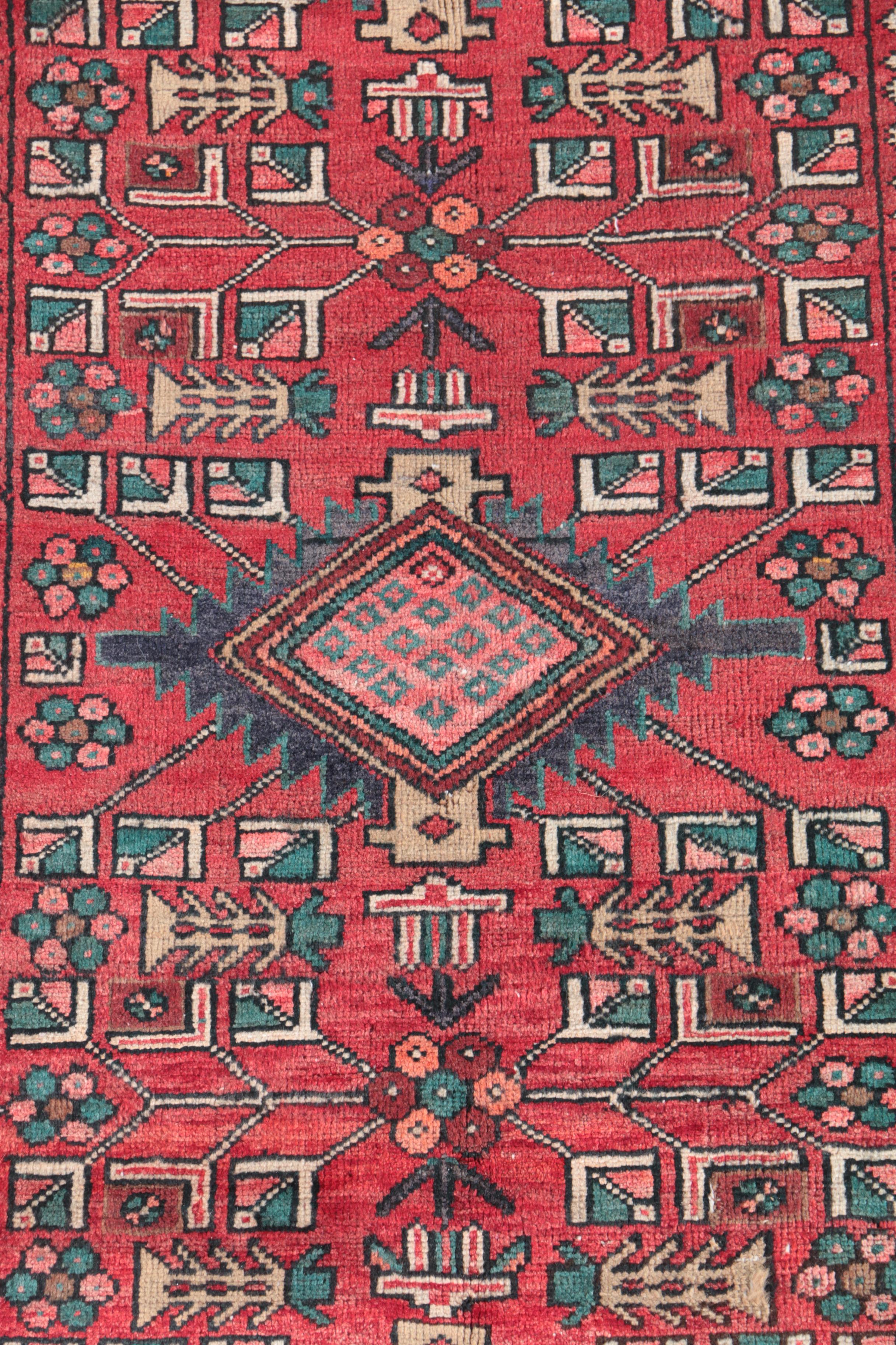Hand-Knotted Shirvan Kazak Wool Carpet Runner