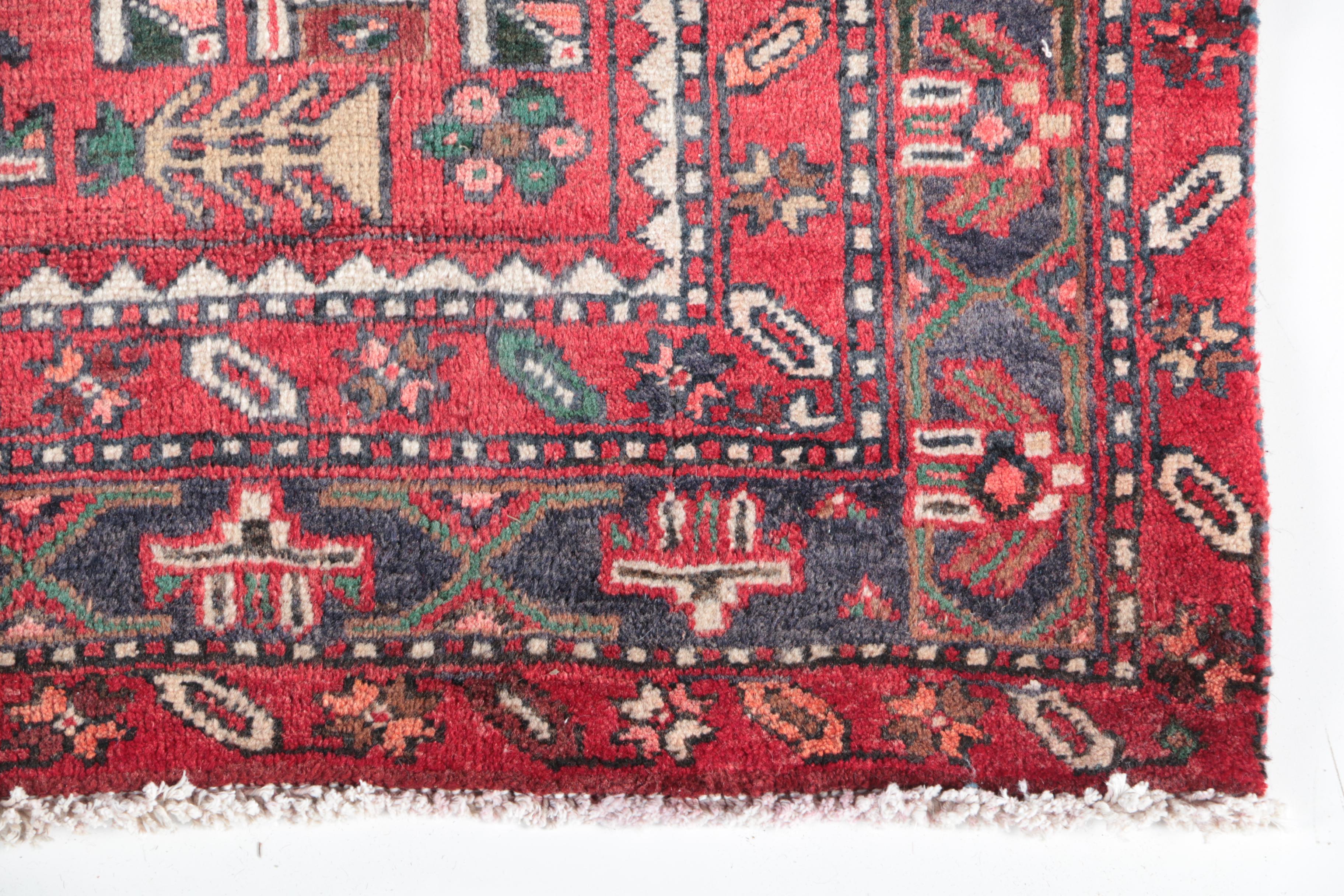 Hand-Knotted Shirvan Kazak Wool Carpet Runner