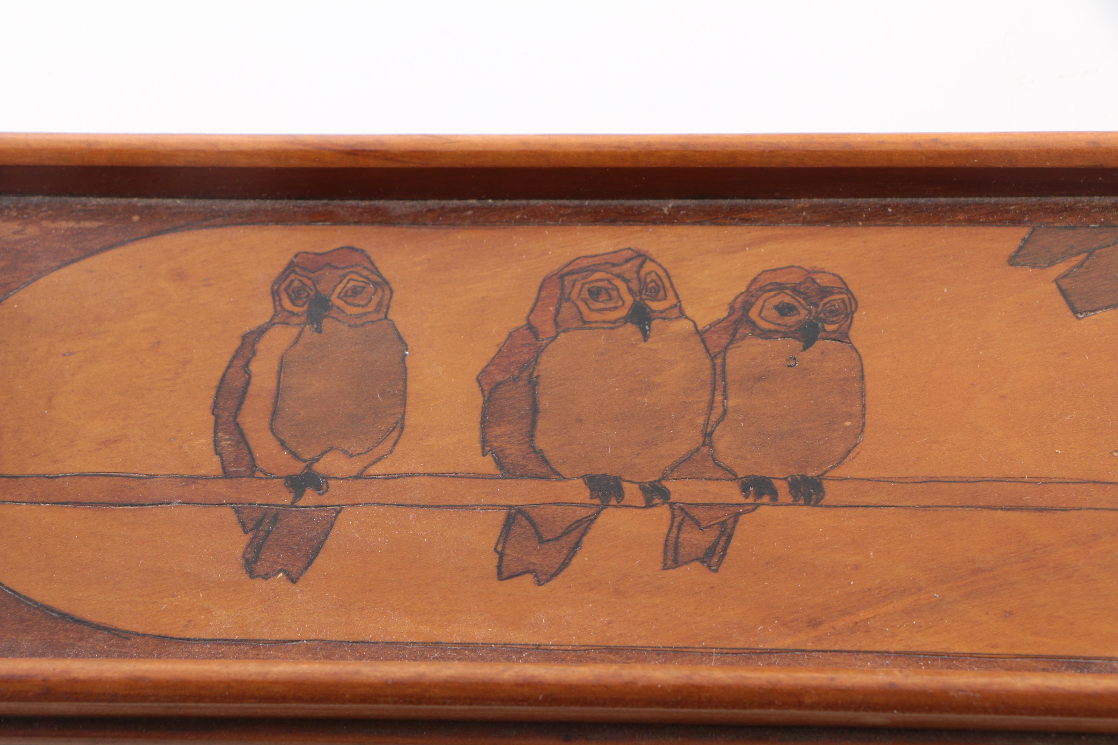 Hand Carved Wooden Tray and Klaus Stange Alder Wood Bowl