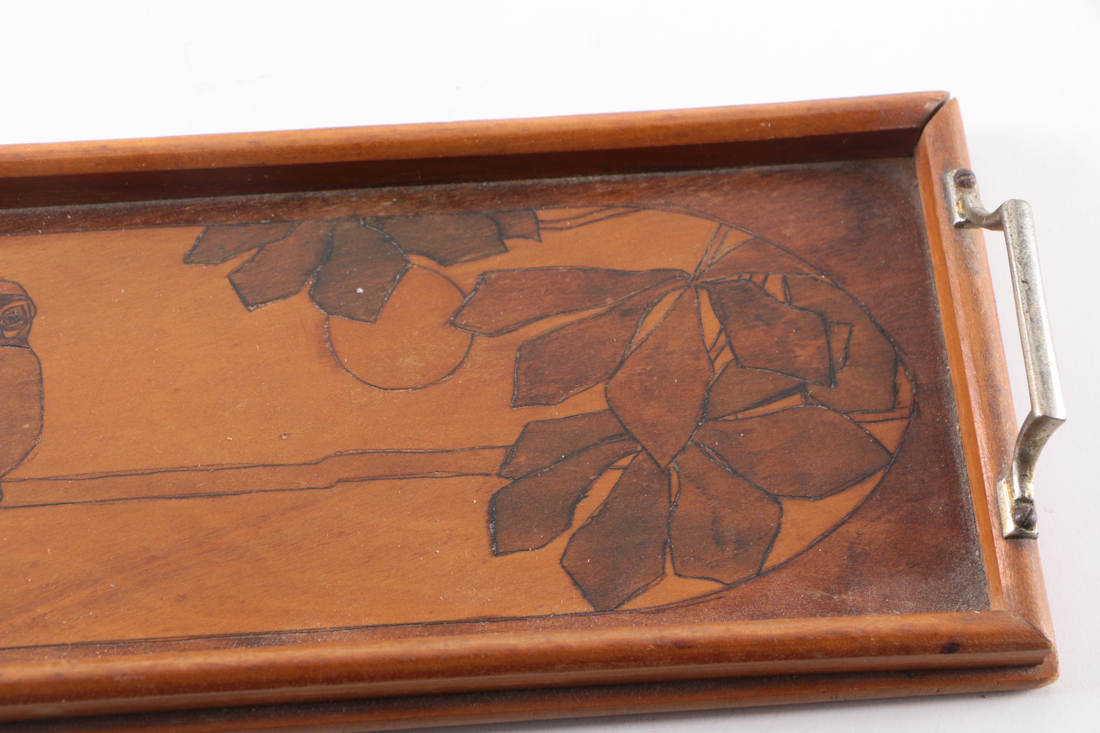 Hand Carved Wooden Tray and Klaus Stange Alder Wood Bowl