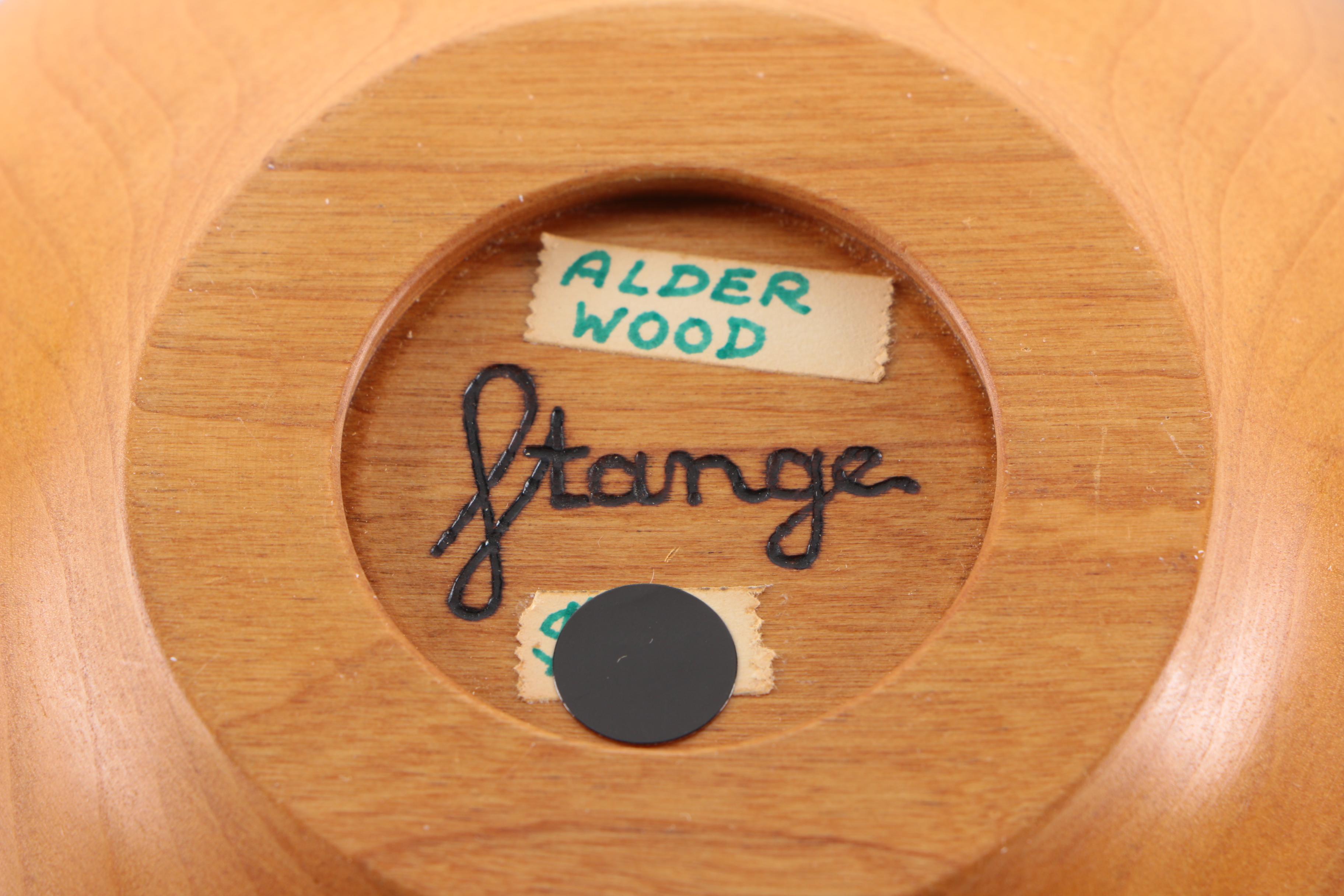 Hand Carved Wooden Tray and Klaus Stange Alder Wood Bowl