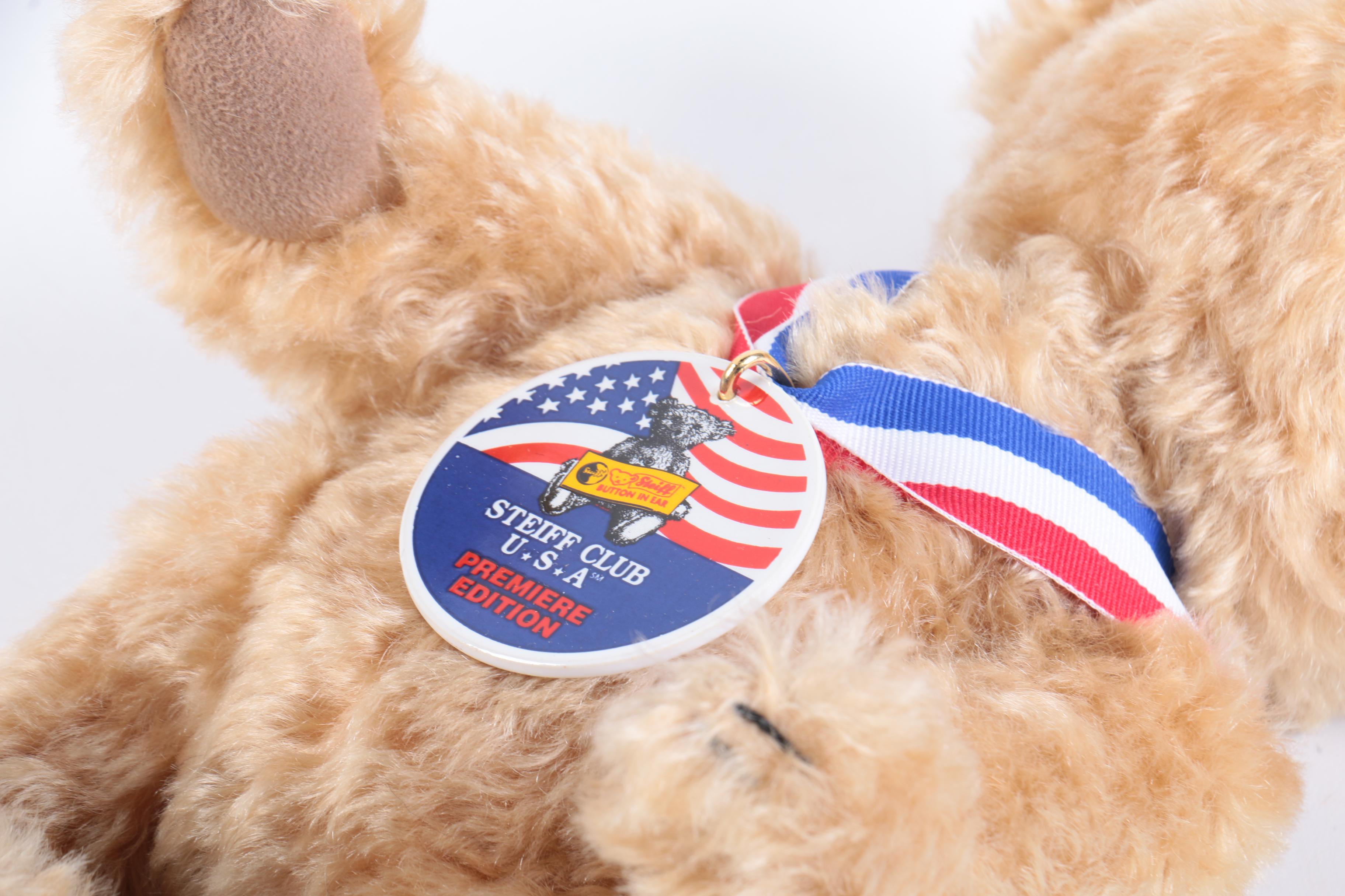 Steiff Limited Edition "Teddy Clown", "Rose", and "Sam" Teddy Bears