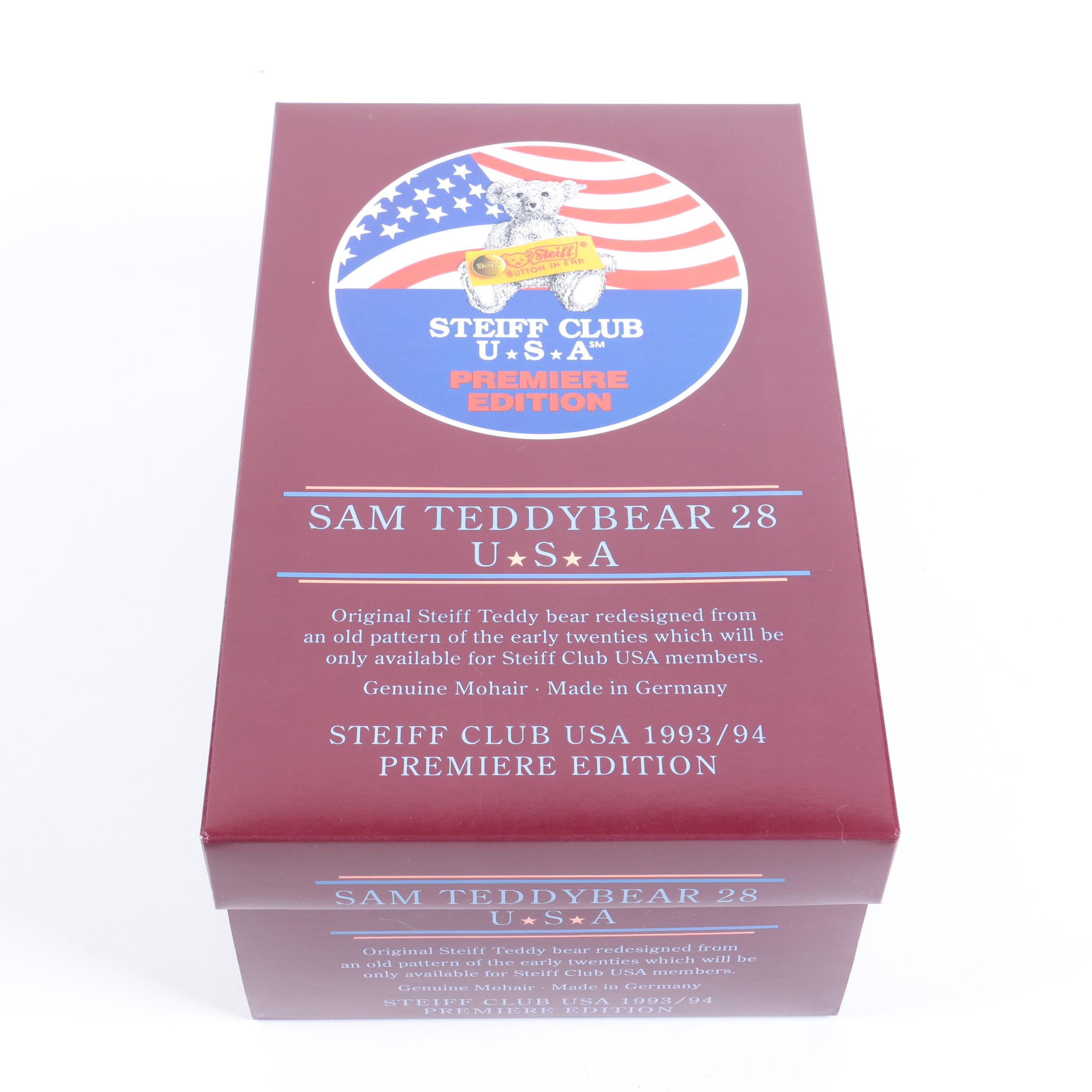 Steiff Limited Edition "Teddy Clown", "Rose", and "Sam" Teddy Bears