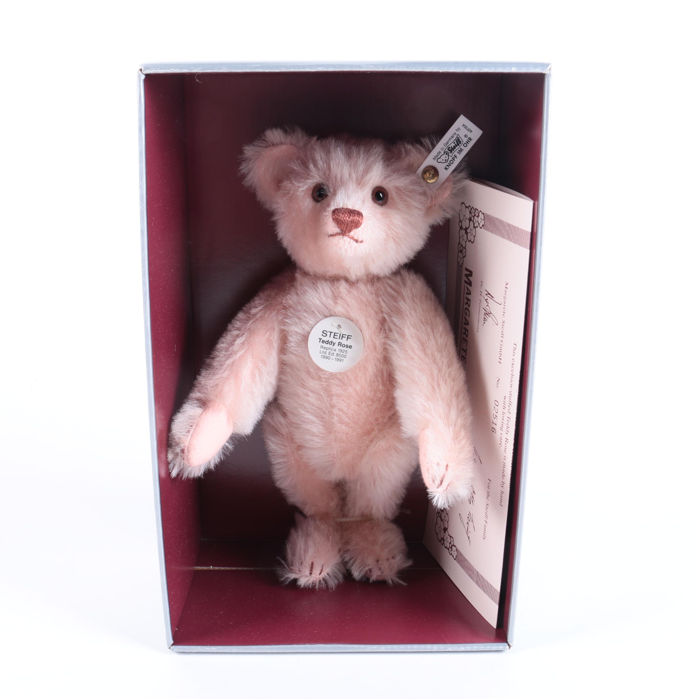 Steiff Limited Edition "Teddy Clown", "Rose", and "Sam" Teddy Bears