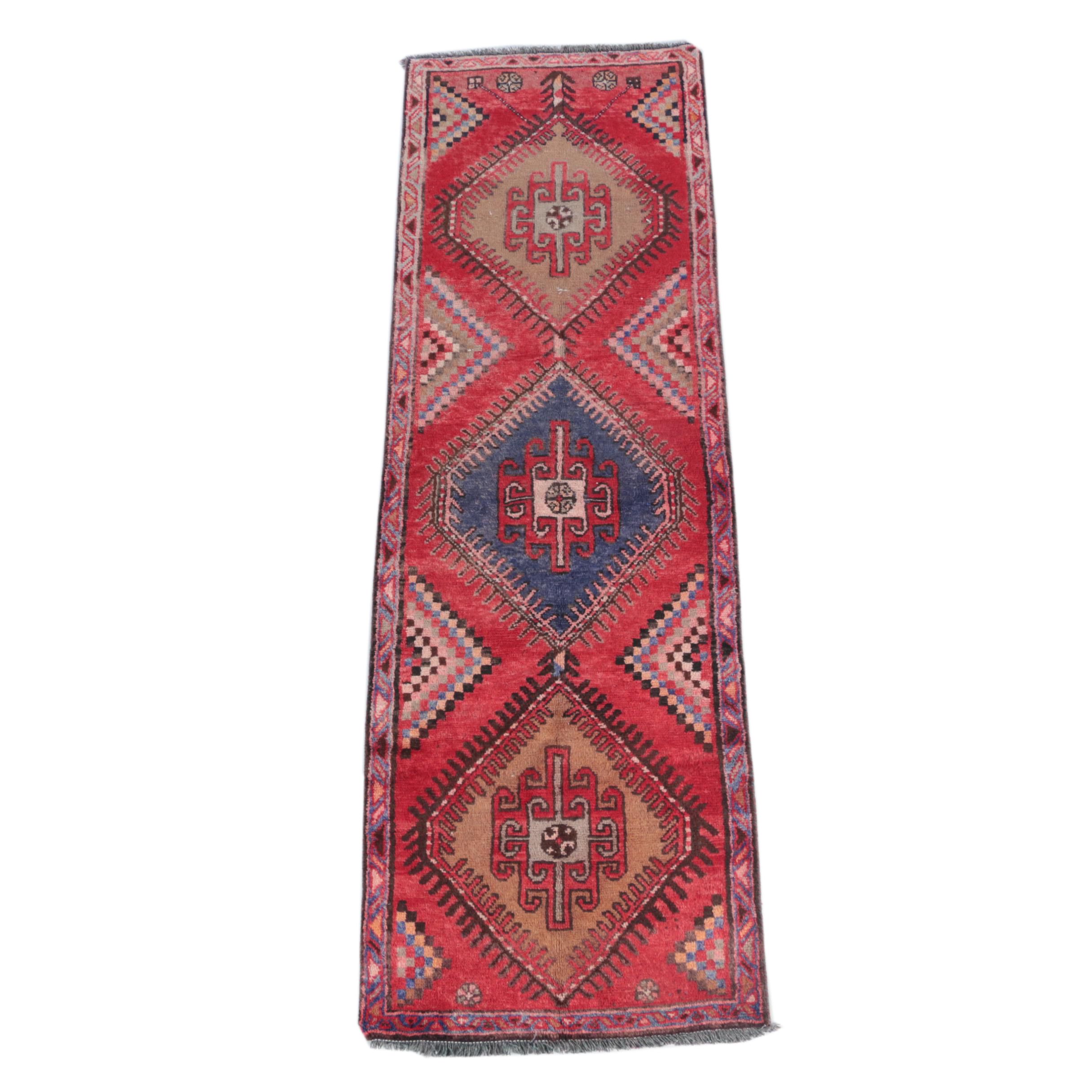 Hand-Knotted Central Asian Carpet Runner