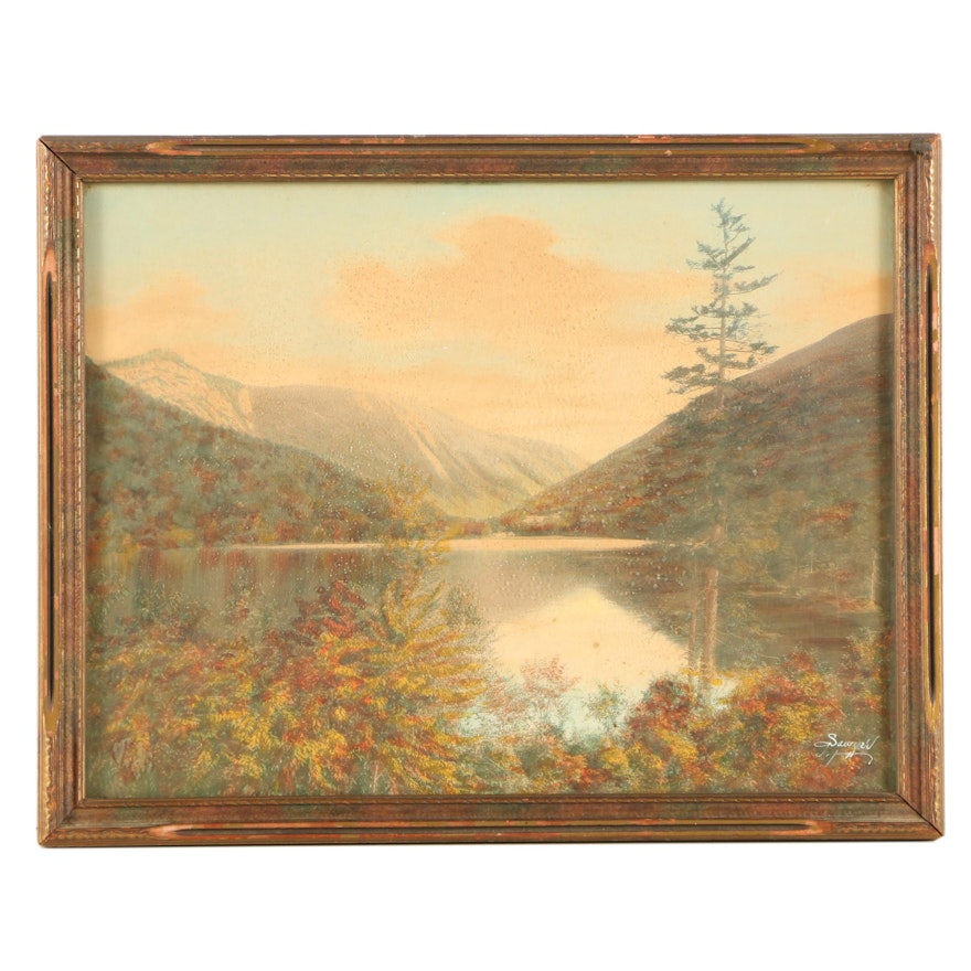 Charles Henry Sawyer Lithograph "Echo Lake"