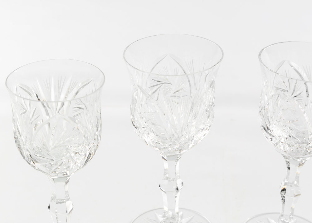 American Brilliant Period Style Cut Glass Barware