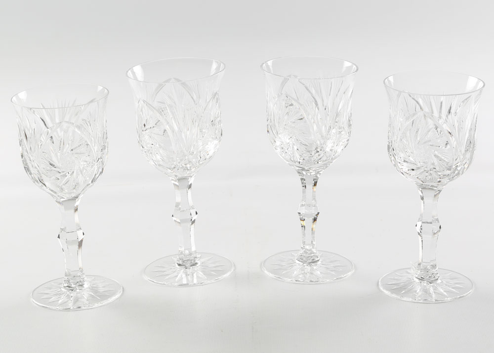American Brilliant Period Style Cut Glass Barware