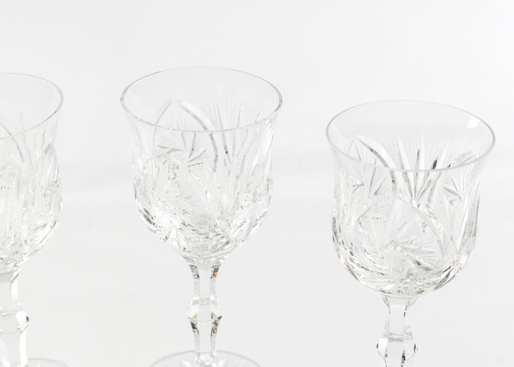 American Brilliant Period Style Cut Glass Barware
