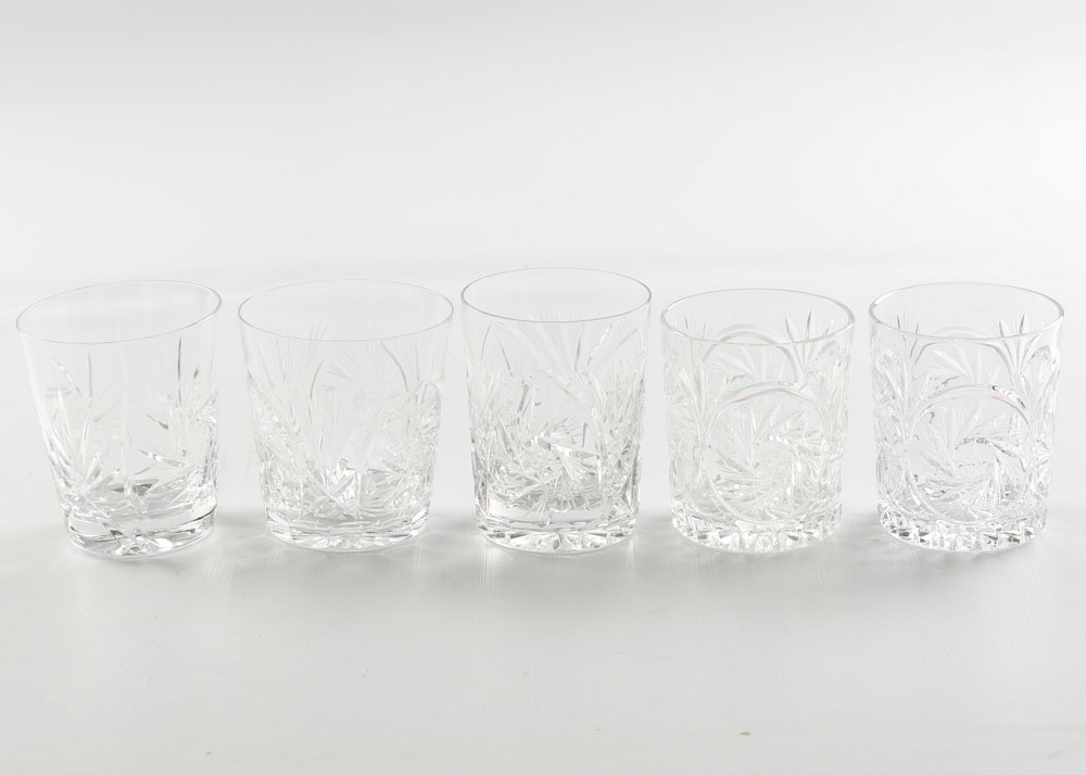 American Brilliant Period Style Cut Glass Barware