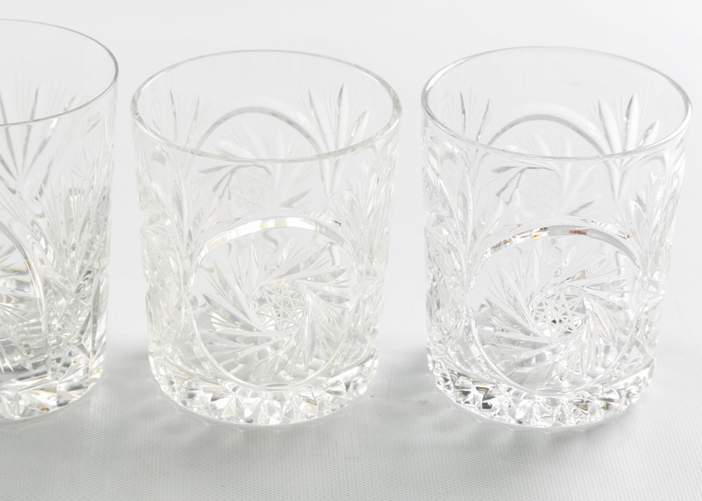 American Brilliant Period Style Cut Glass Barware