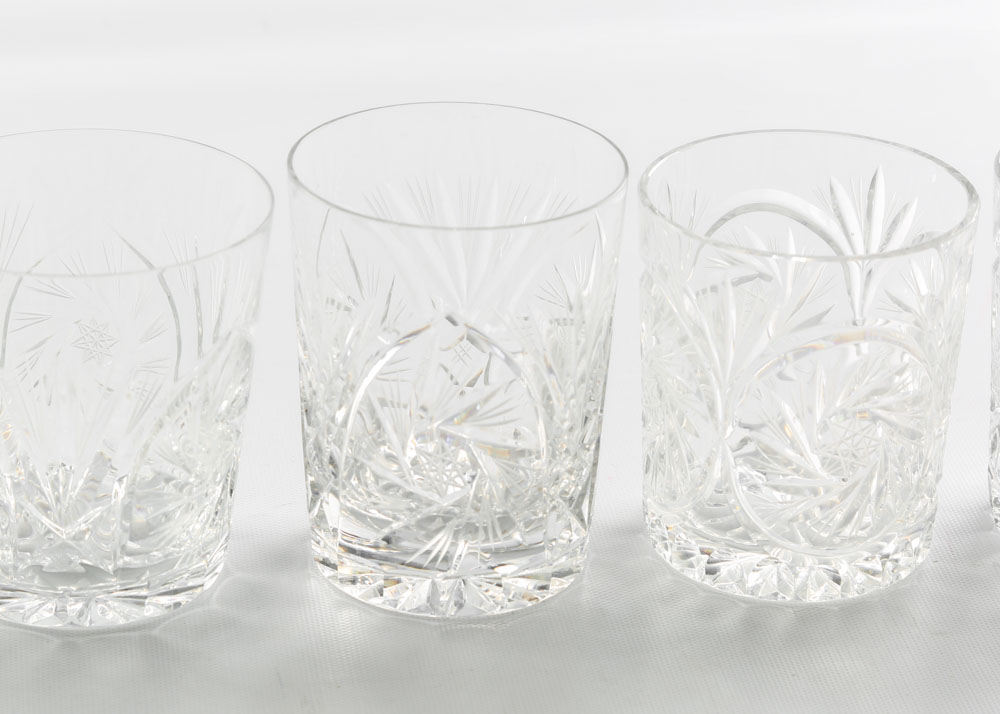 American Brilliant Period Style Cut Glass Barware