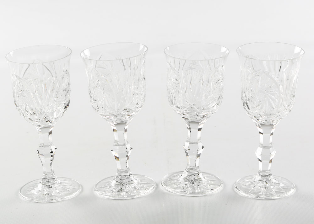 American Brilliant Period Style Cut Glass Barware