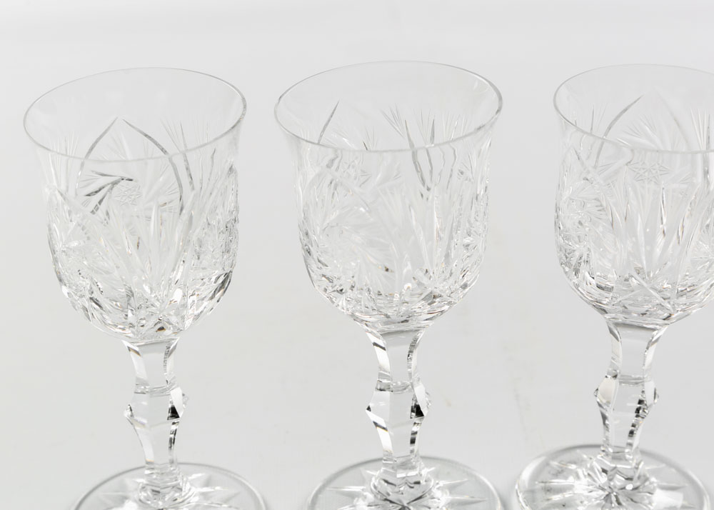 American Brilliant Period Style Cut Glass Barware