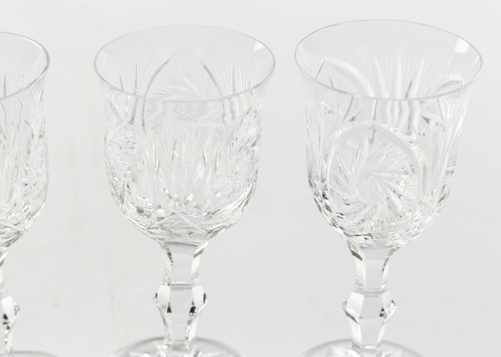 American Brilliant Period Style Cut Glass Barware