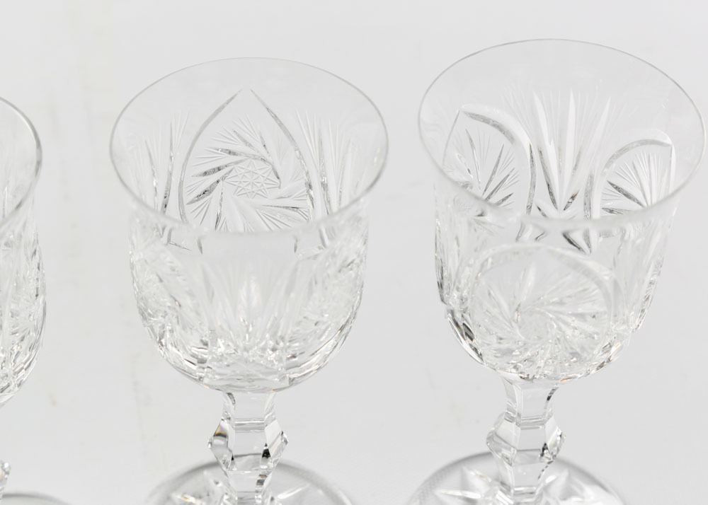 American Brilliant Period Style Cut Glass Barware