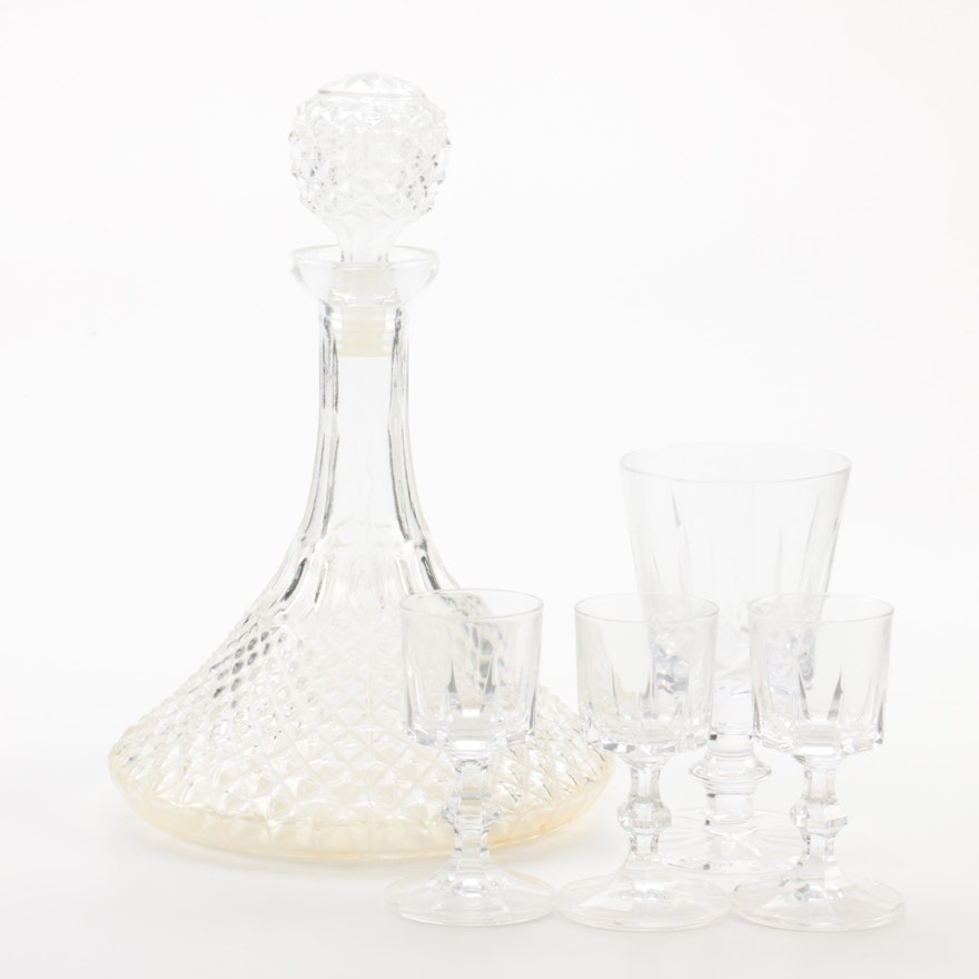 Crystal Decanter and Stemware