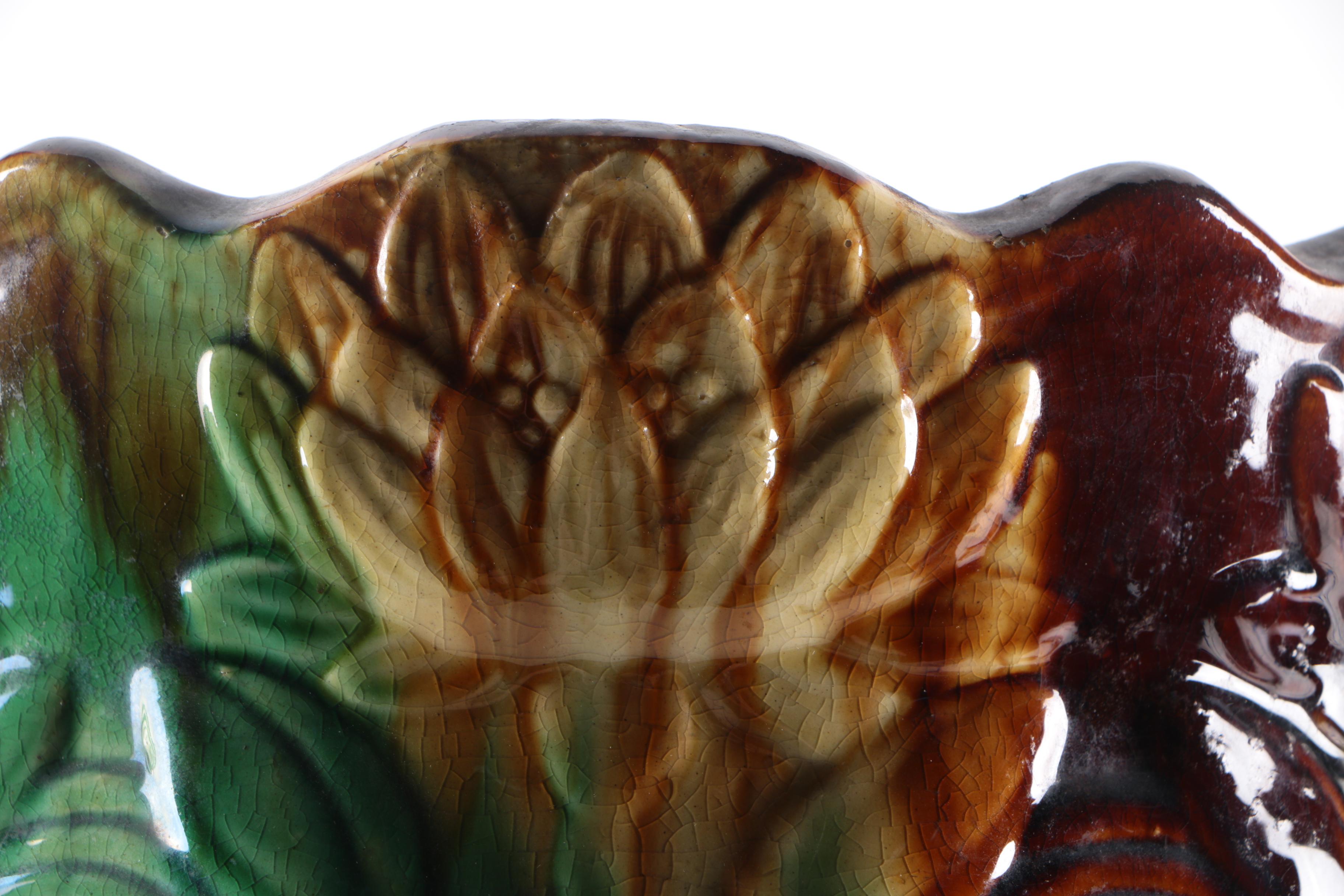 Vintage Majolica Umbrella Stand in the Style of Weller