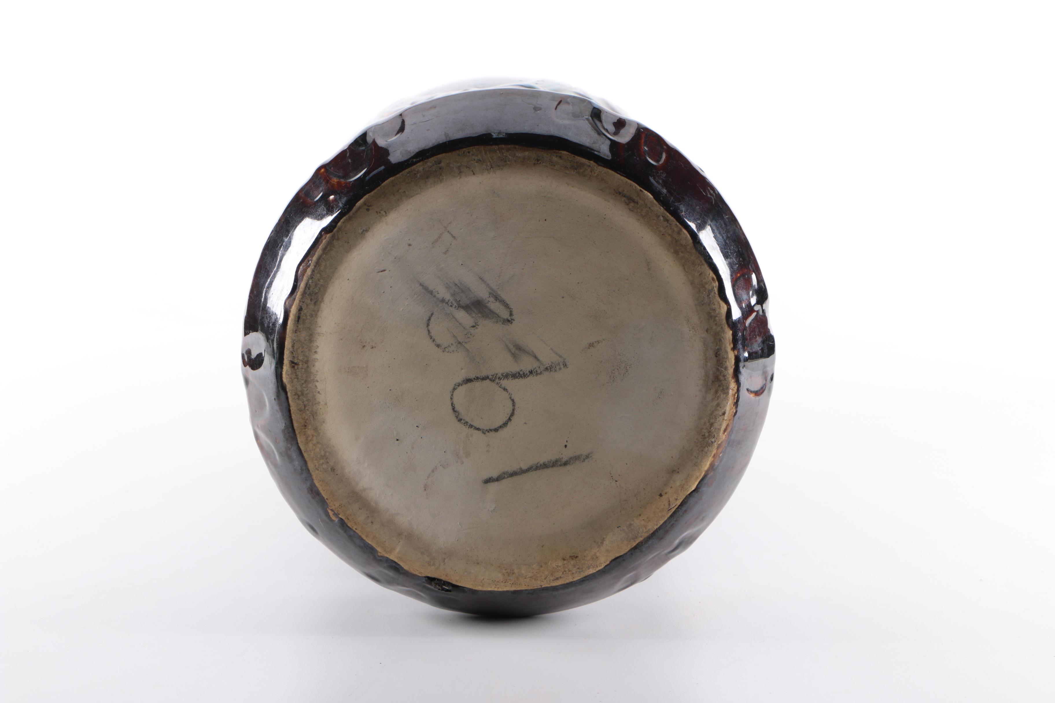 Vintage Majolica Umbrella Stand in the Style of Weller