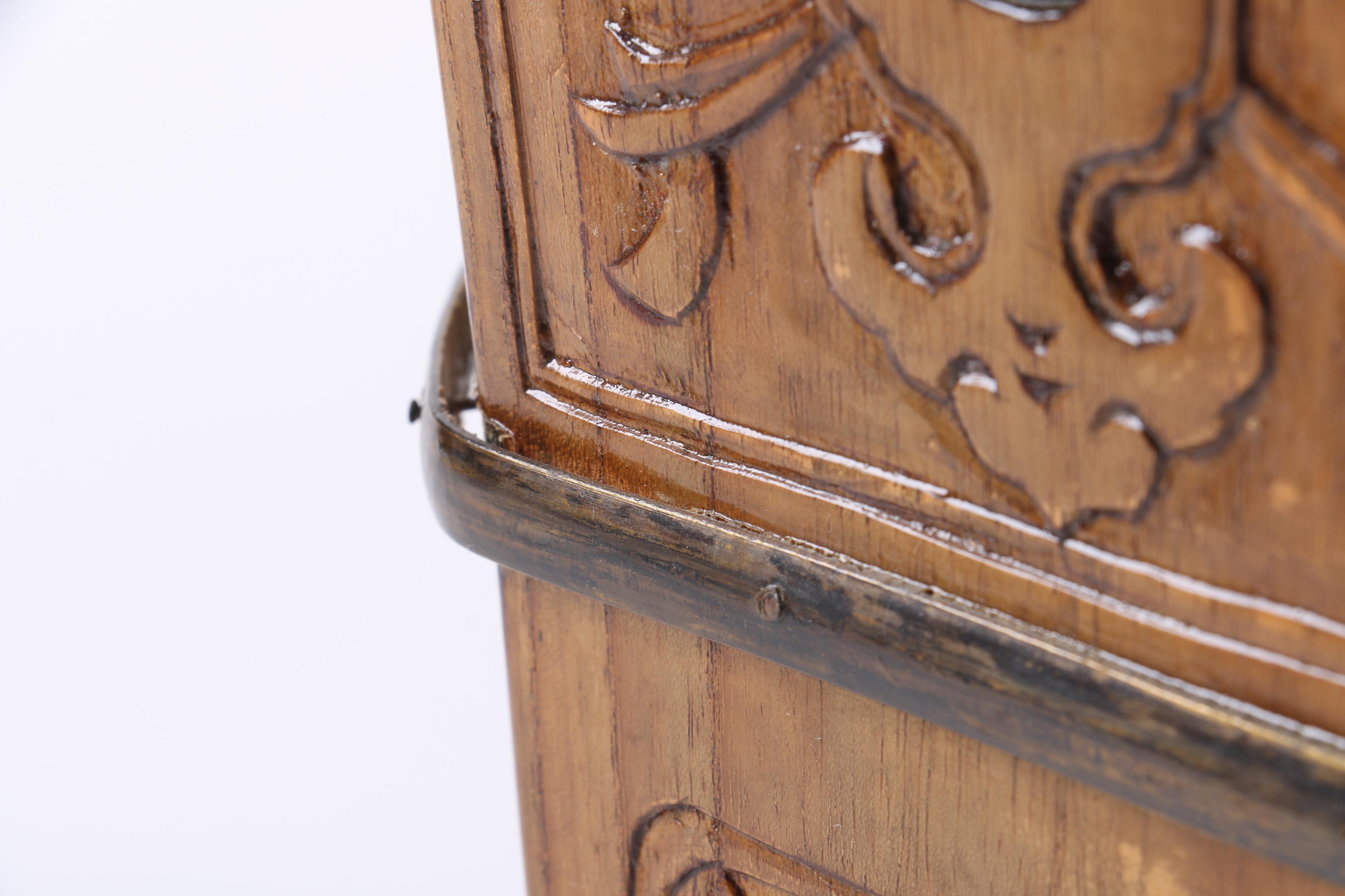 Vintage Carved Chinese Lunch Box Baskets