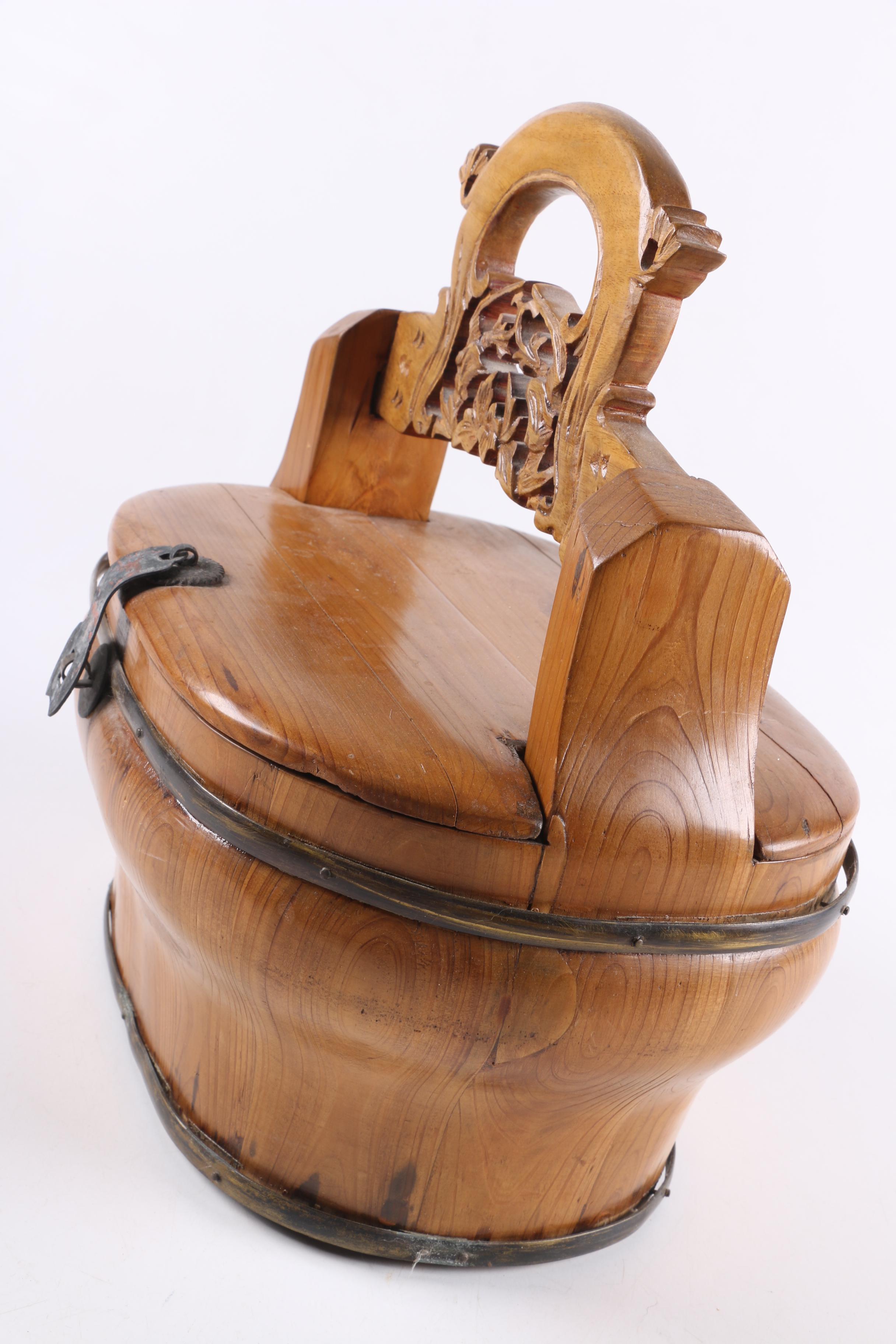 Vintage Carved Chinese Lunch Box Baskets