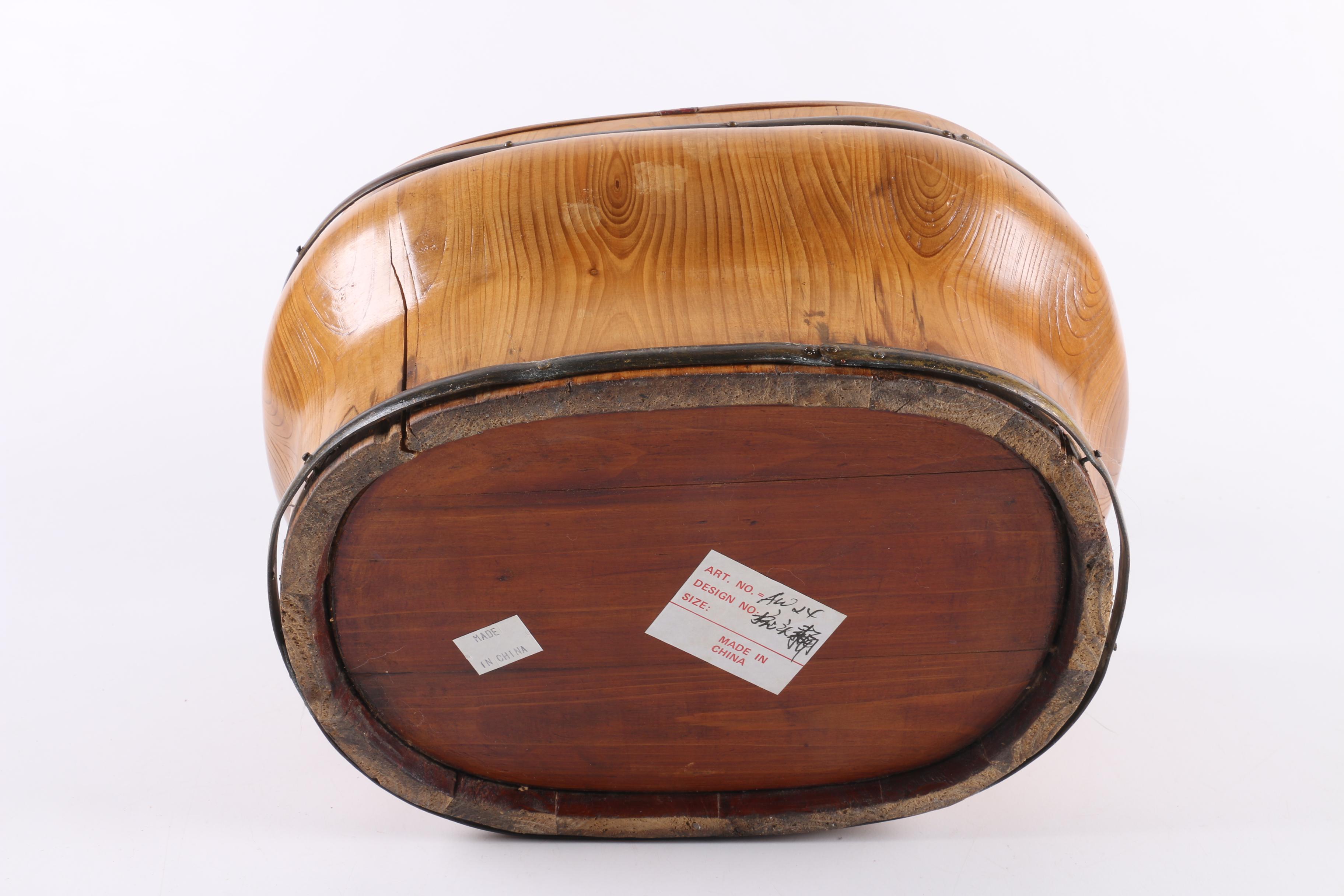 Vintage Carved Chinese Lunch Box Baskets