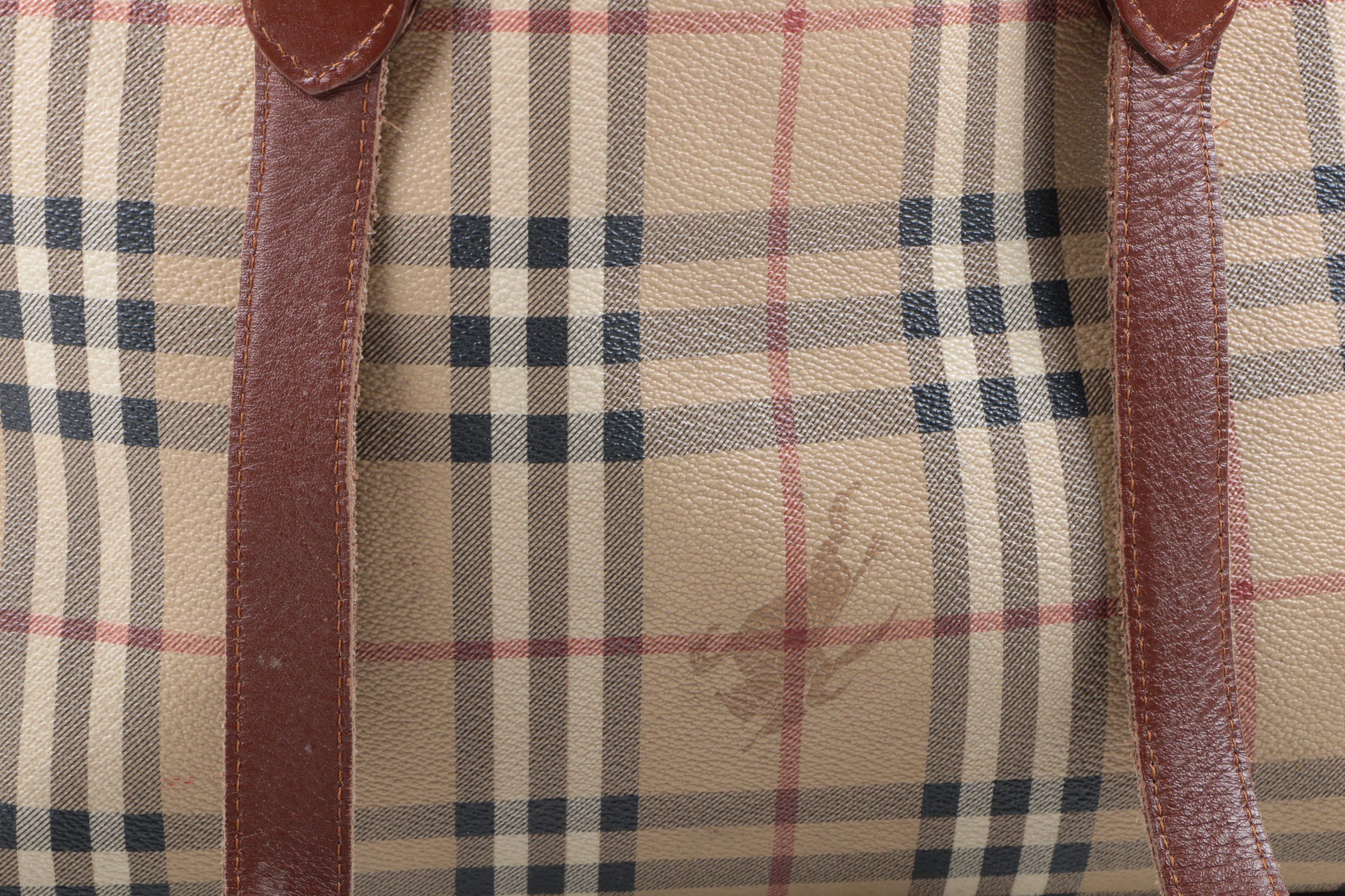 Burberry Coated Canvas "Haymarket Check" Tote