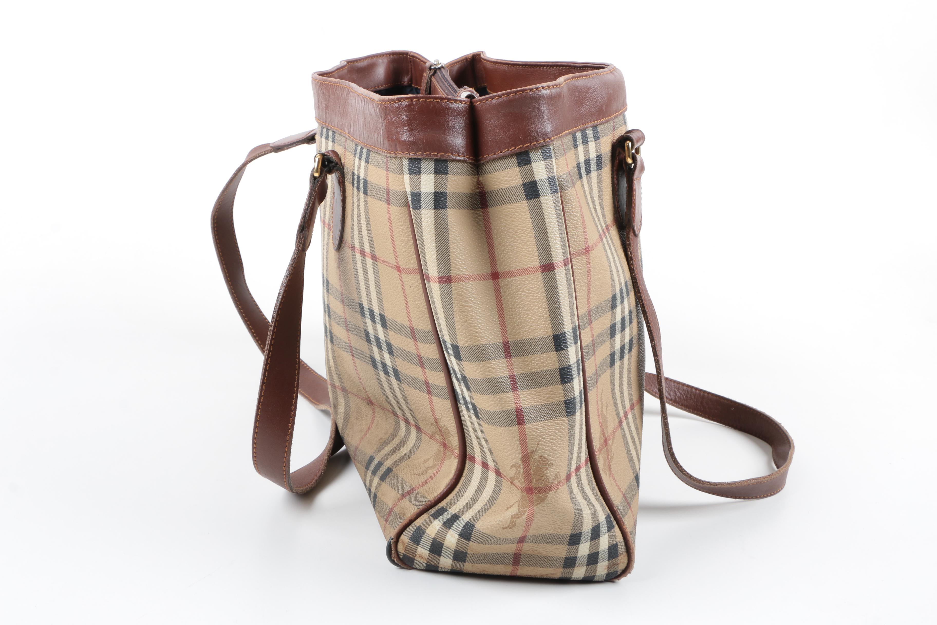 Burberry Coated Canvas "Haymarket Check" Tote