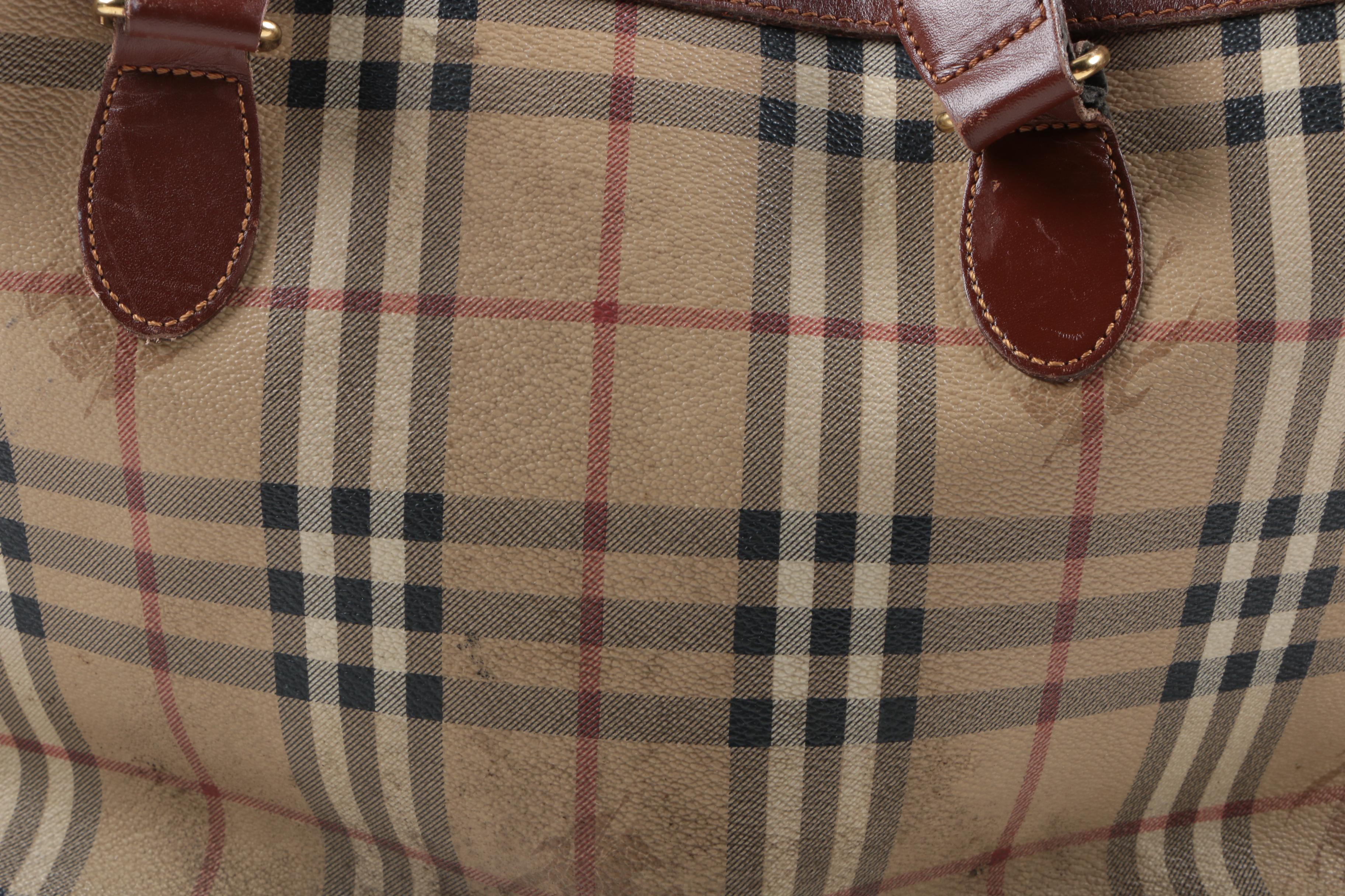 Burberry Coated Canvas "Haymarket Check" Tote